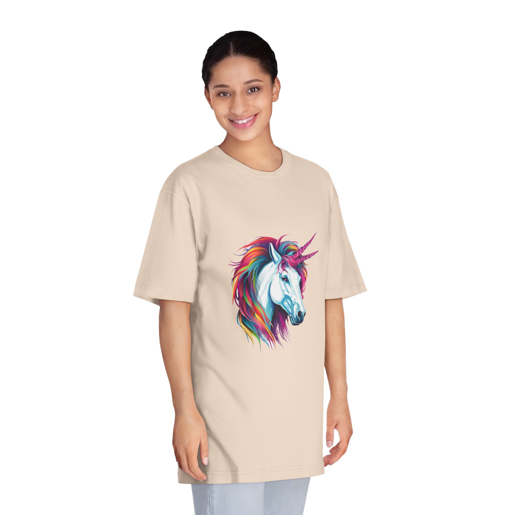 Close Up Unicorns Head With Colorful Mane Generative Ai Copy Unisex Classic Crewneck T Shirt - Image 11