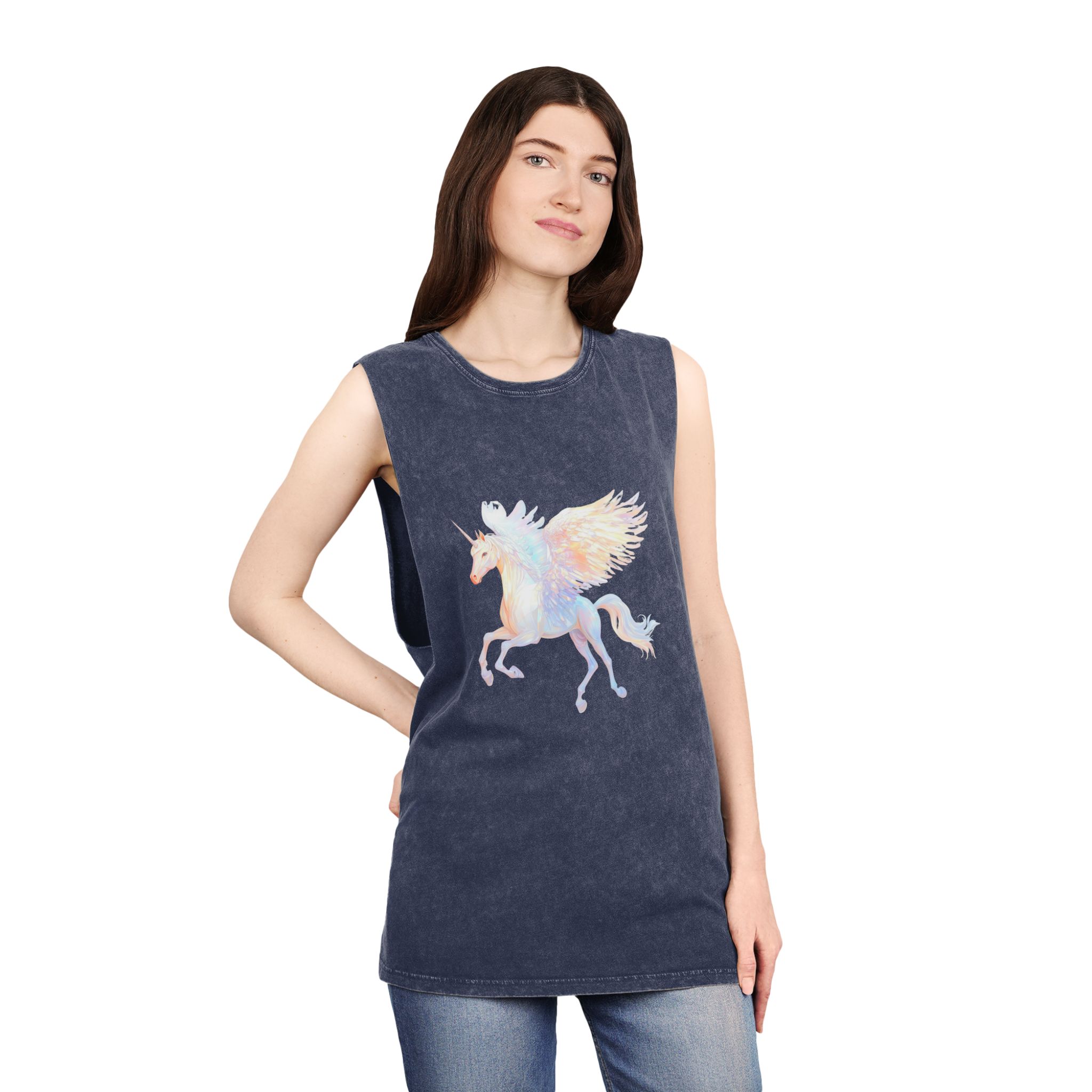 Png Pegasus Art Illustration Animal Unisex Stonewash Tank Top - Image 16