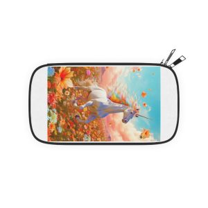 Image White Unicorn Running Through Field Wildflowers Generative Ai Passport Wallet