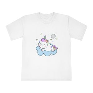 Kawaii Unicorn Vector Character Sleep With Moon Unisex Classic Crewneck T Shirt