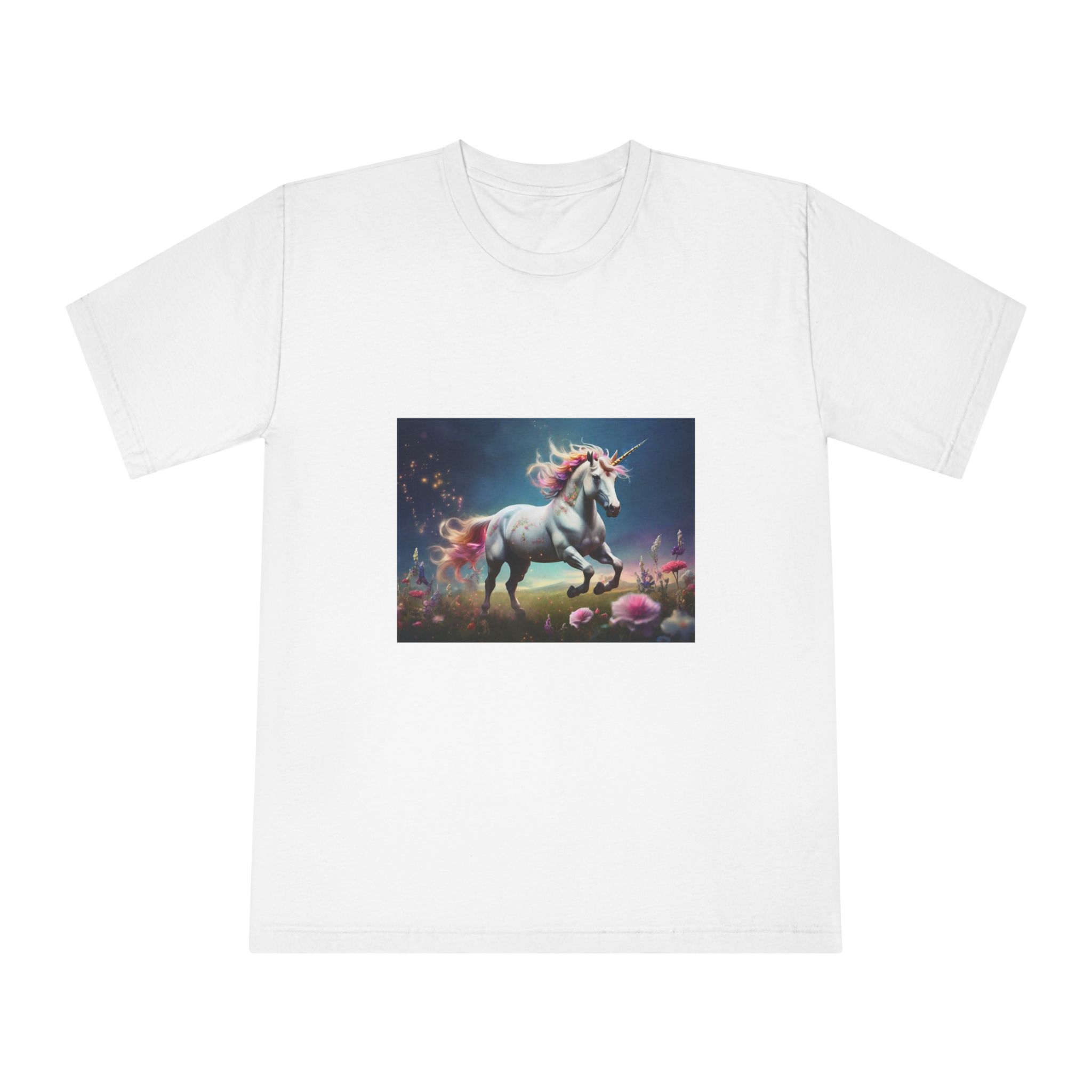 Beautiful Unicorn Running Magical Meadow Unicorn Background Images Whimsical Unicorn (34) Unisex Classic Crewneck T Shirt