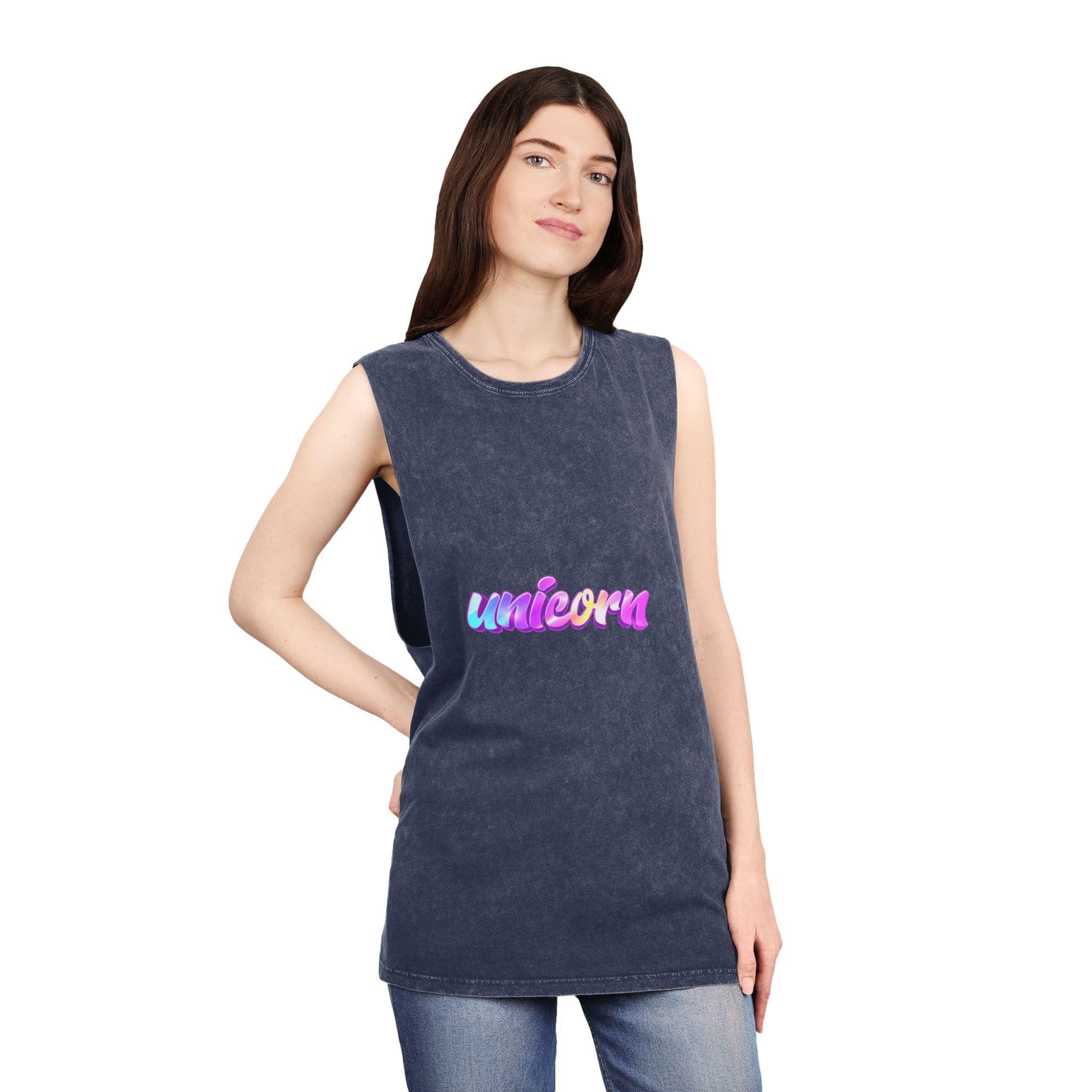 Unicorn 1 Copia Unisex Stonewash Tank Top - Image 16
