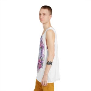 Magical Cute Unicorn Pink Fantasy Background Watercolor Unicorn Magical Unicorn Pastel Colored (2) Mens Tank Aop