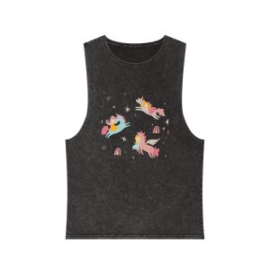 Princess With Unicorns February 2022 Unisex Stonewash Tank Top