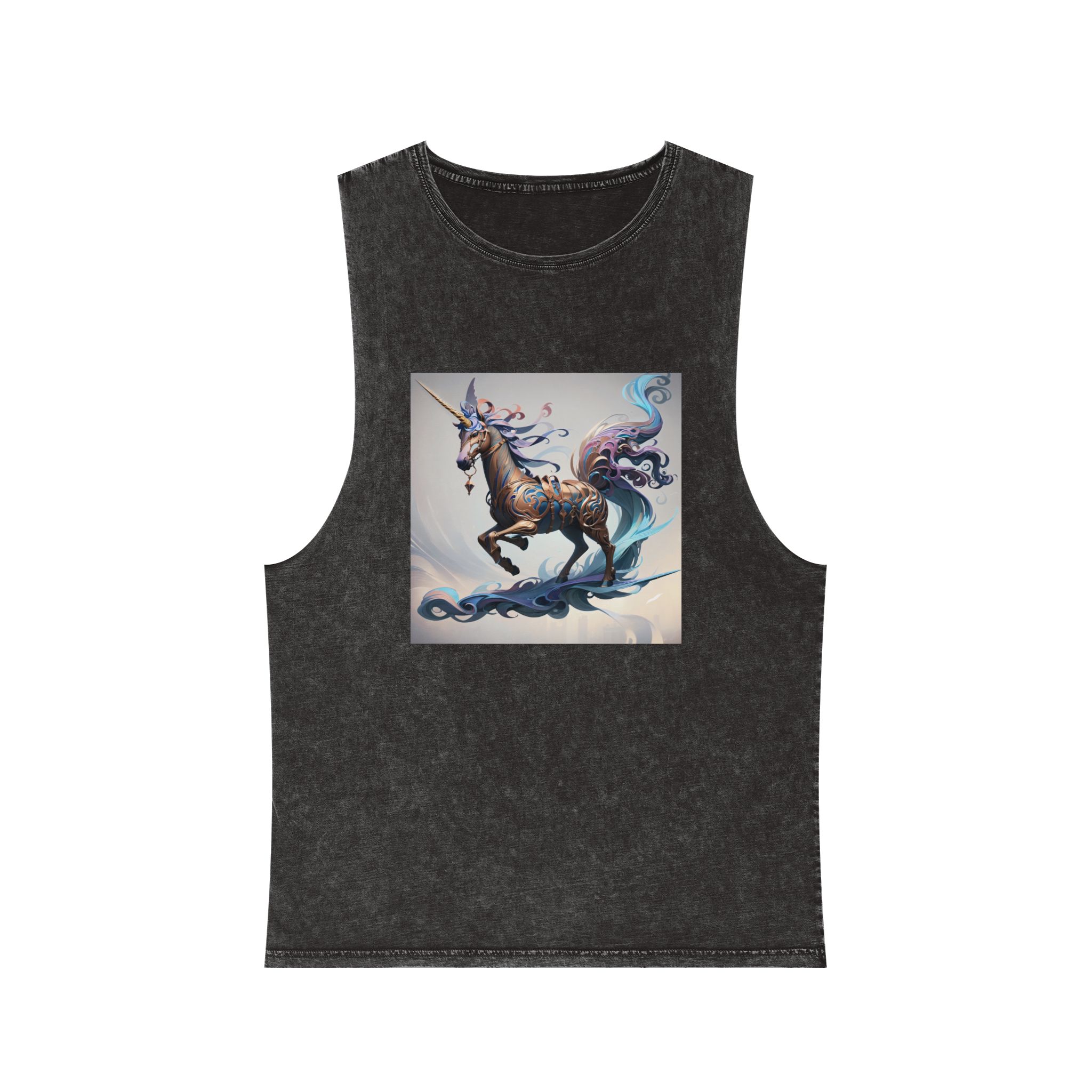 Painting Unicorn Unisex Stonewash Tank Top