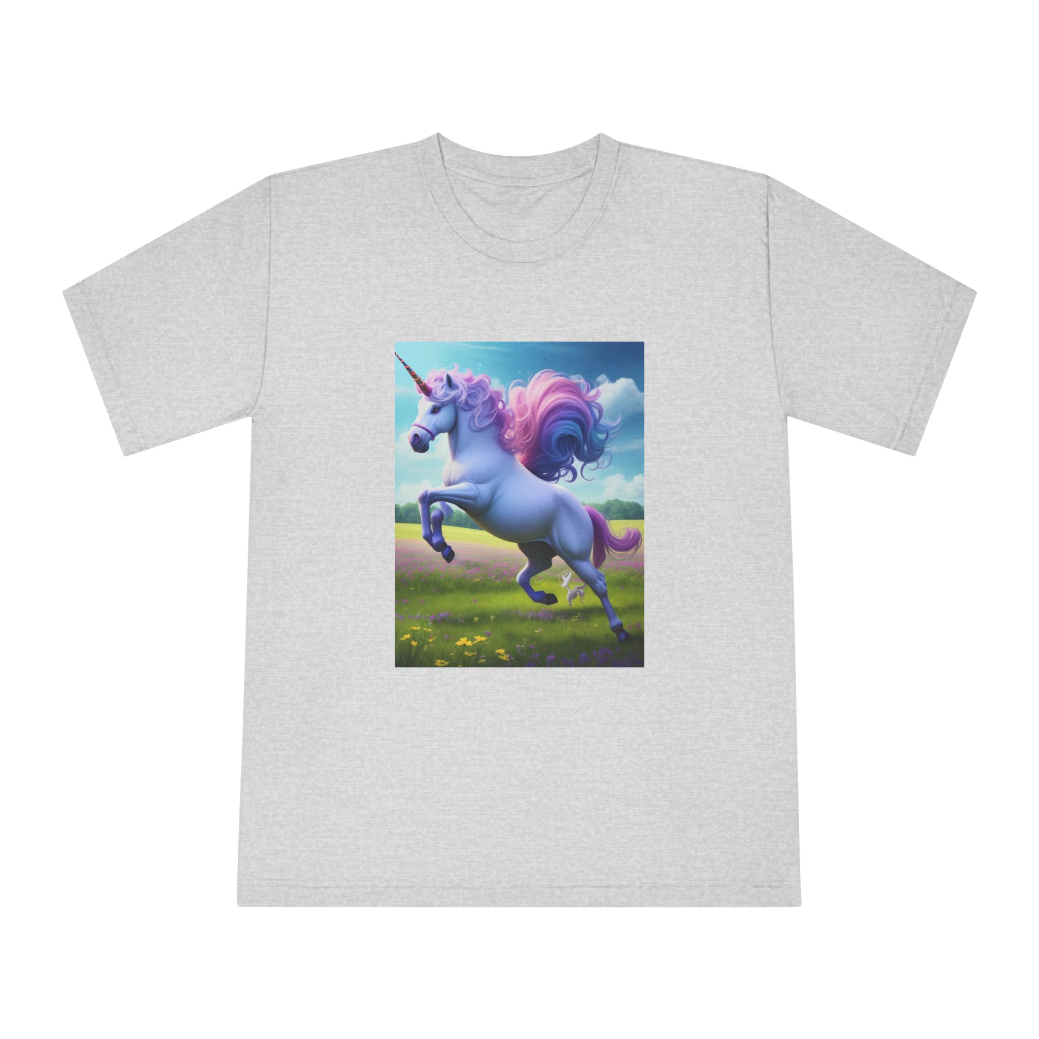 Beautiful Unicorn Running Magical Meadow Unicorn Background Images Whimsical Unicorn (37) Unisex Classic Crewneck T Shirt - Image 13
