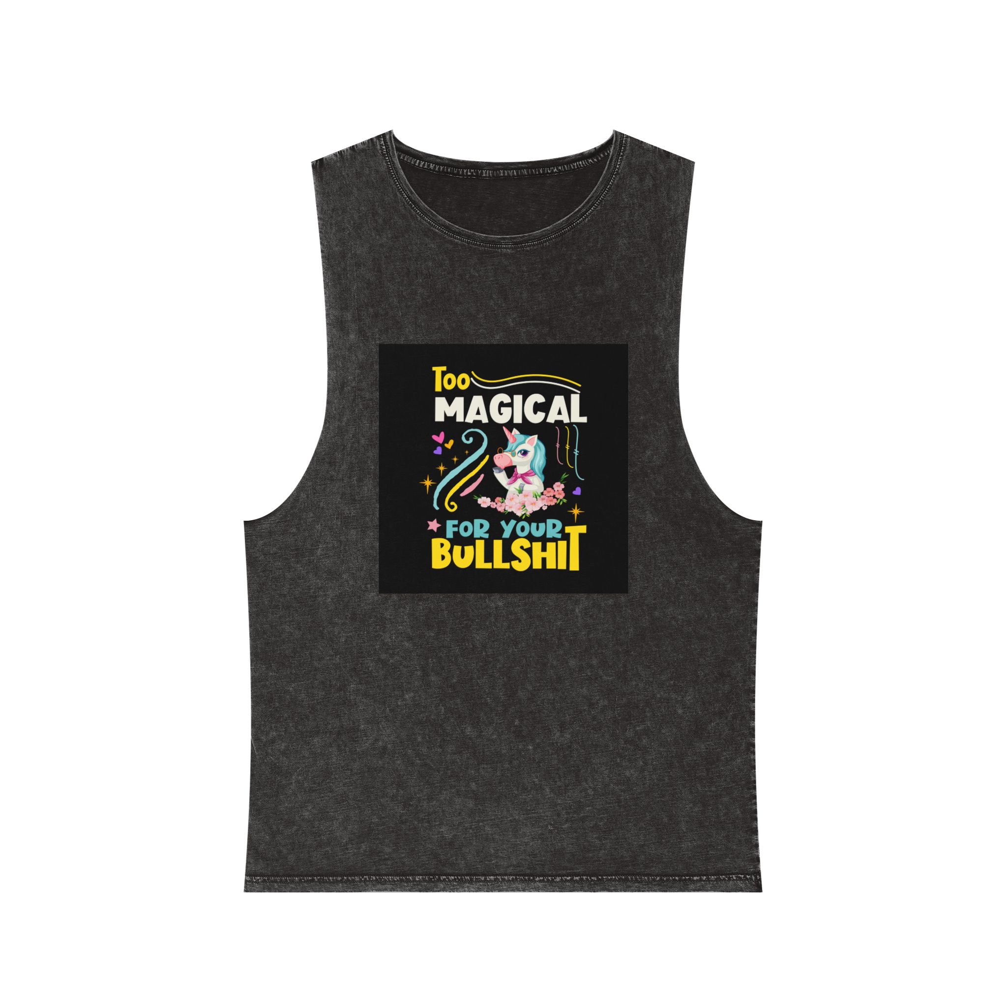 Unicorn Design 8 Unisex Stonewash Tank Top