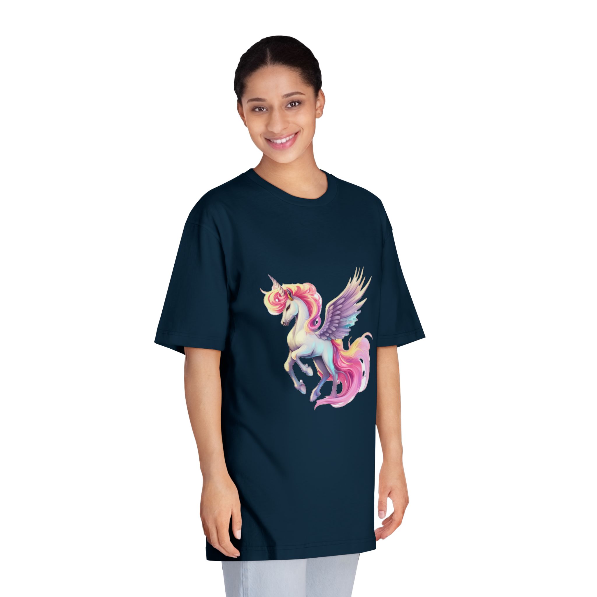 Unicorn With Wings Pink Mane Unisex Classic Crewneck T Shirt - Image 19