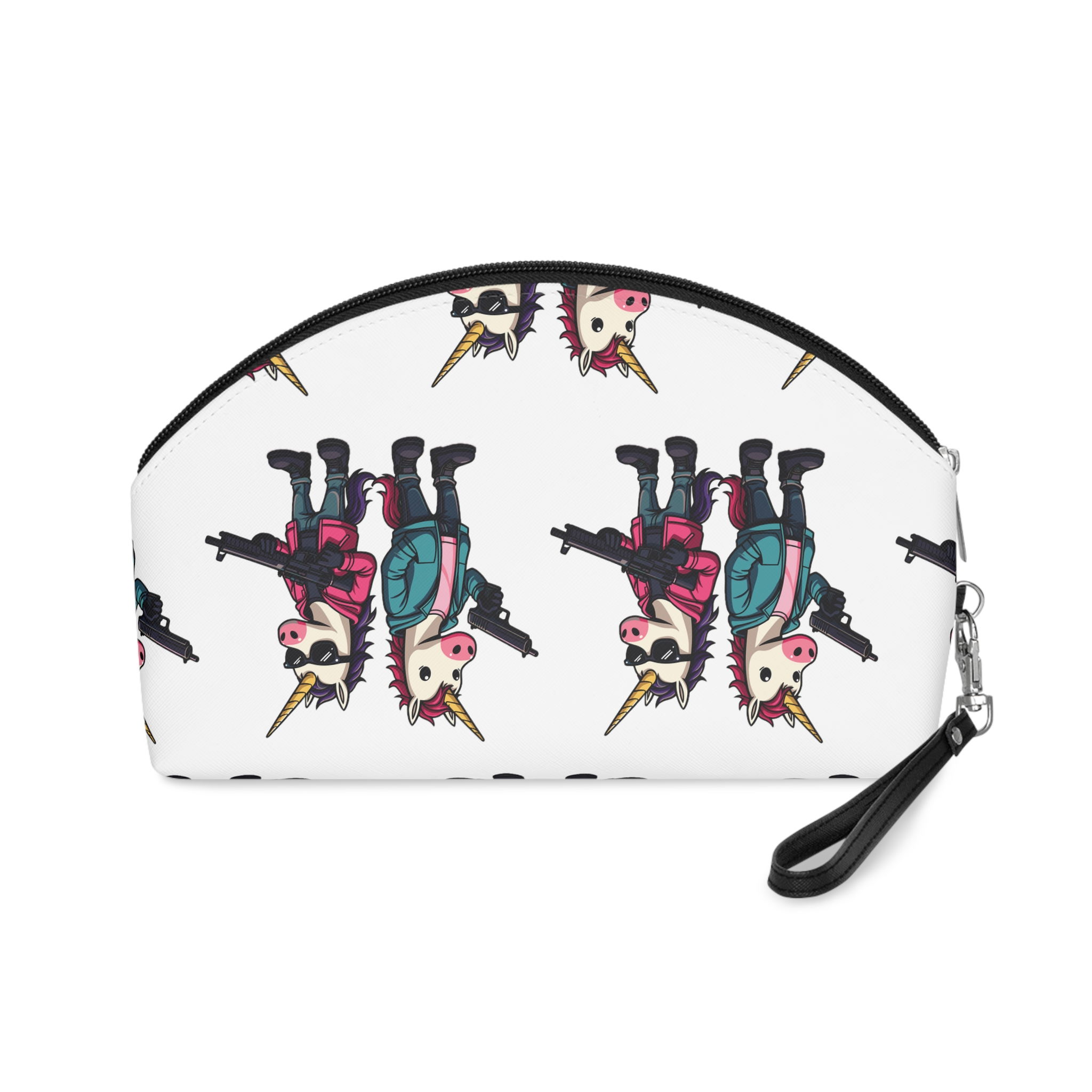 Two Unicorns With Horns Horns Standing Each Other Makeup Bag - Image 2
