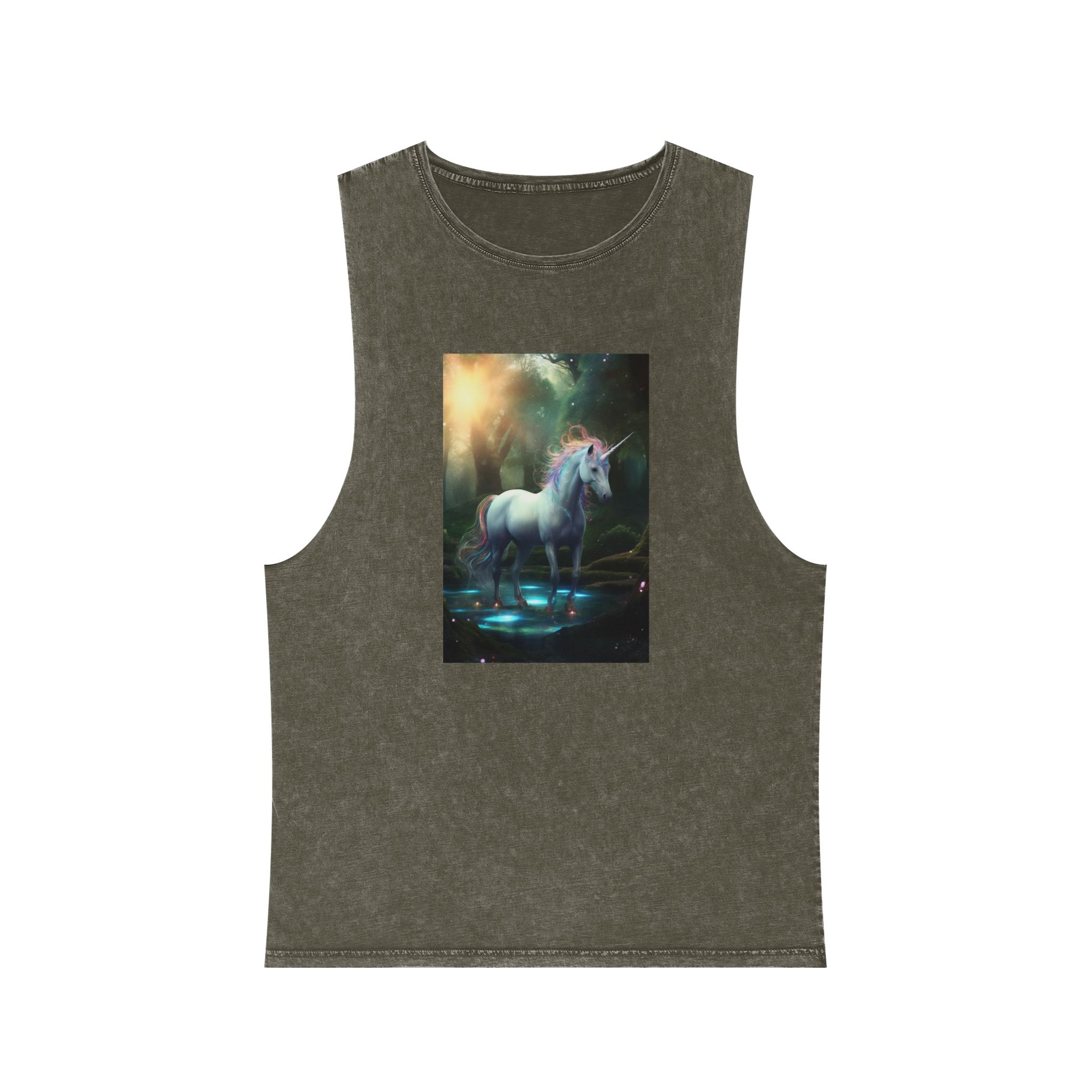 Magical Mythical Unicorn Creature 9 Unisex Stonewash Tank Top - Image 5