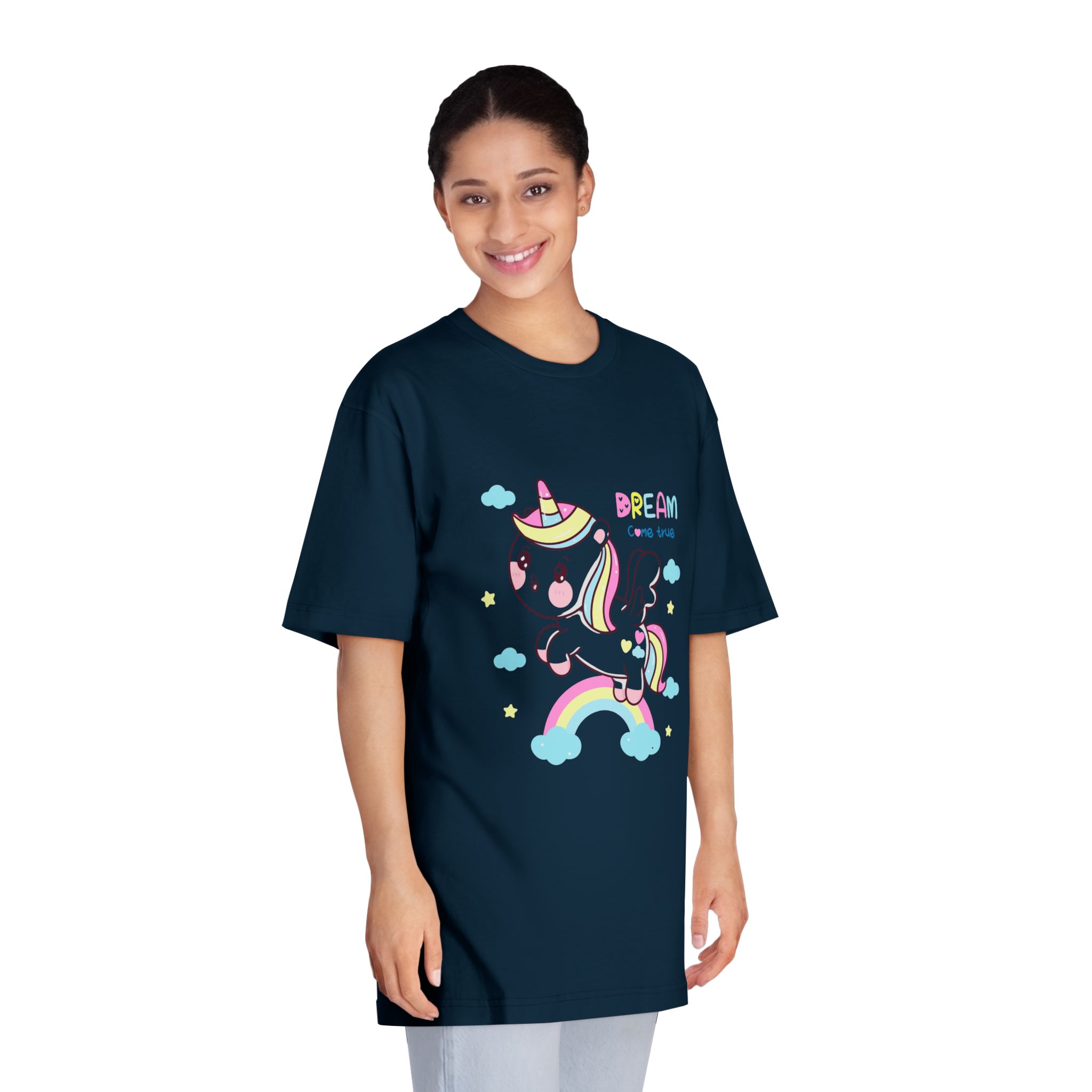 Cute Unicorn Pegasus Cartoon Fly Pastel Rainbow Kawaii Animal Unisex Classic Crewneck T Shirt - Image 19