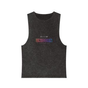 Unicorn Editable Text Effect Font Style Unisex Stonewash Tank Top