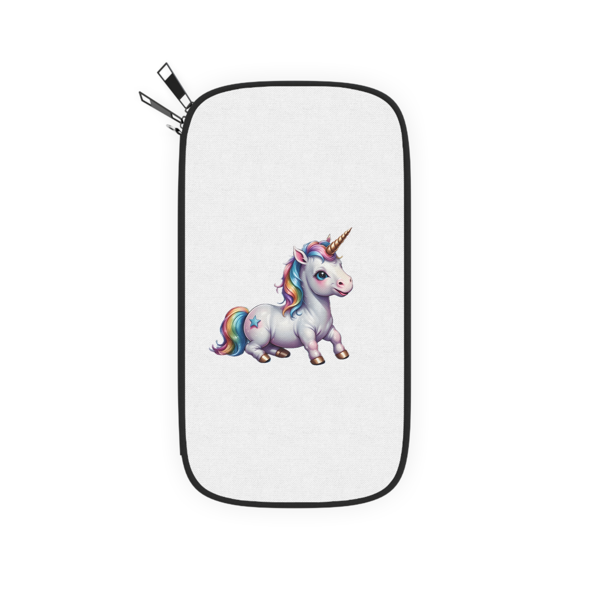 Happy Unicorn Background Sky Rainbow Passport Wallet - Image 2