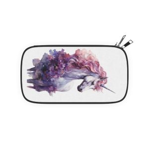 Magical Cute Unicorn Pink Fantasy Background Watercolor Unicorn Magical Unicorn Pastel Colored (1) Passport Wallet