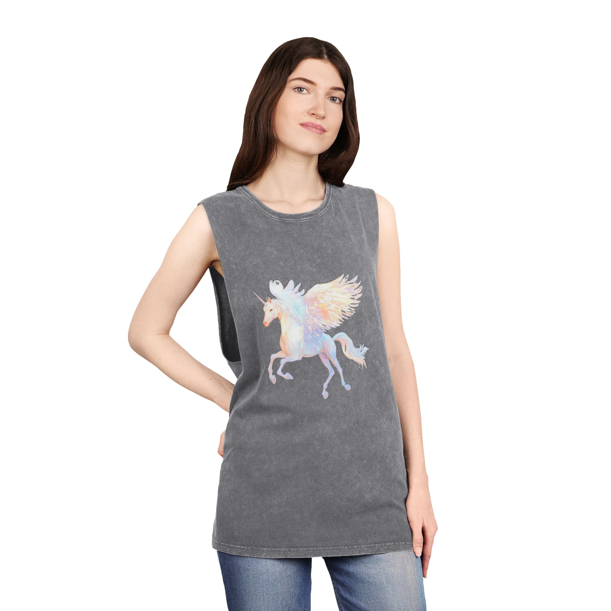 Png Pegasus Art Illustration Animal Unisex Stonewash Tank Top - Image 12