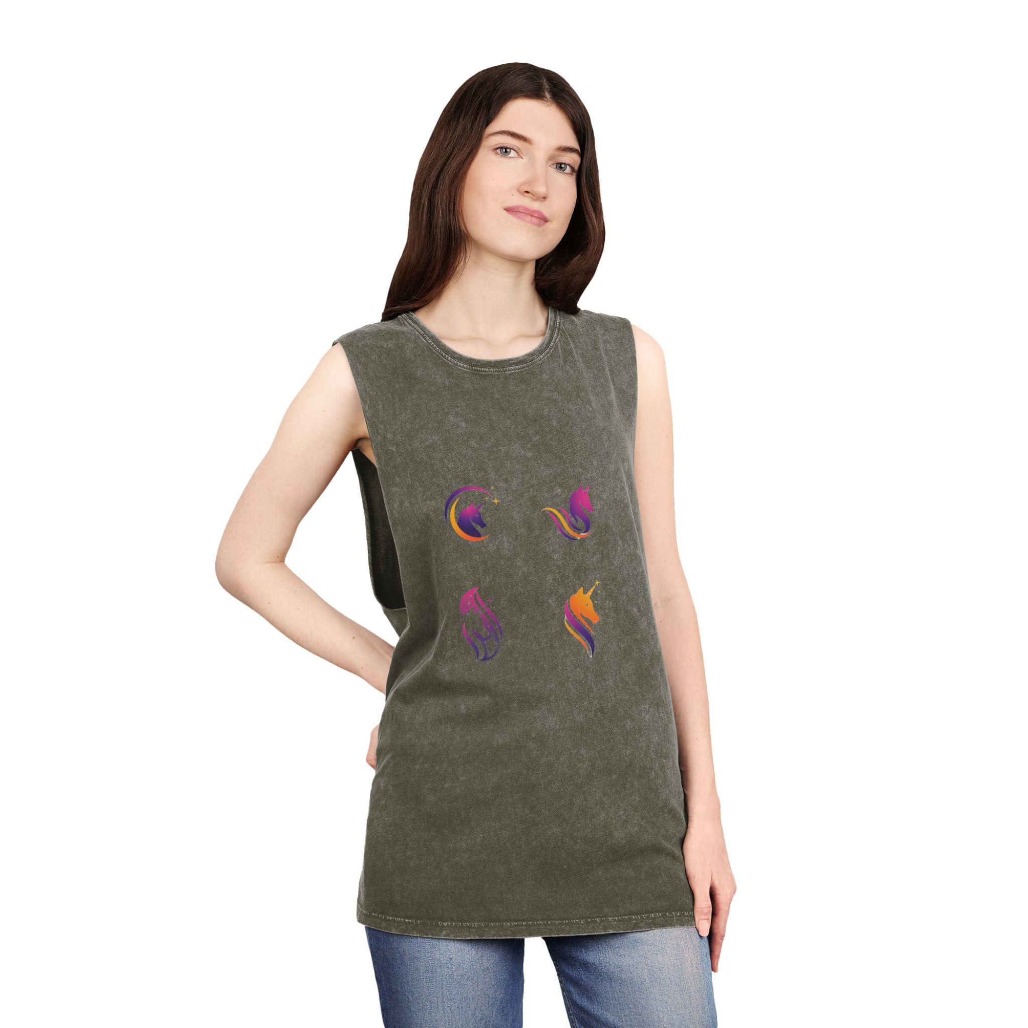Unicorn V465 Unisex Stonewash Tank Top - Image 8