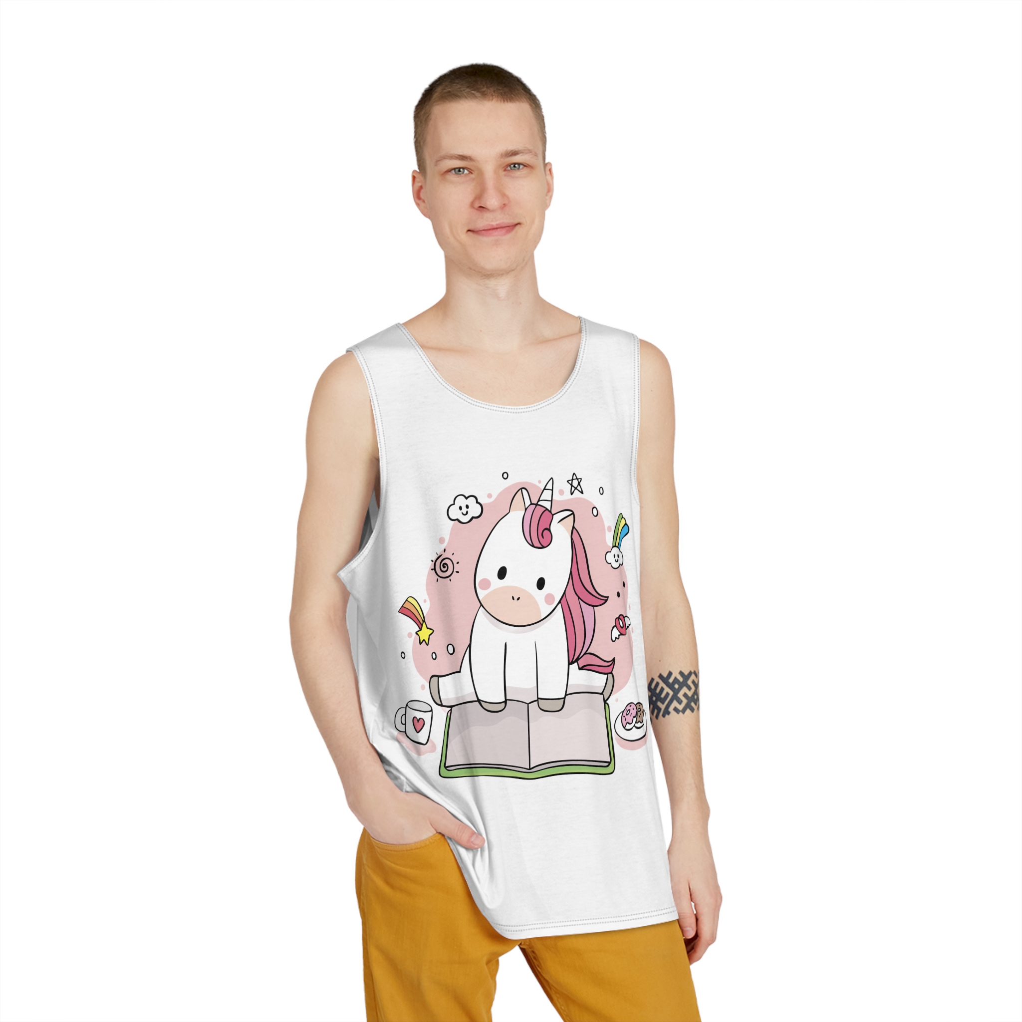 Cute Unicorn Mens Tank Aop - Image 3