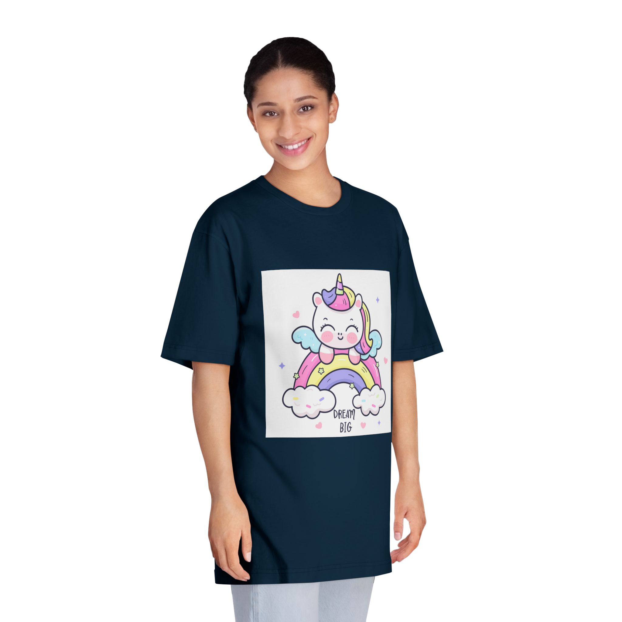 Cute Unicorn Rainbow Kawaii Animal Baby Cartoon Dream Big Unisex Classic Crewneck T Shirt - Image 19