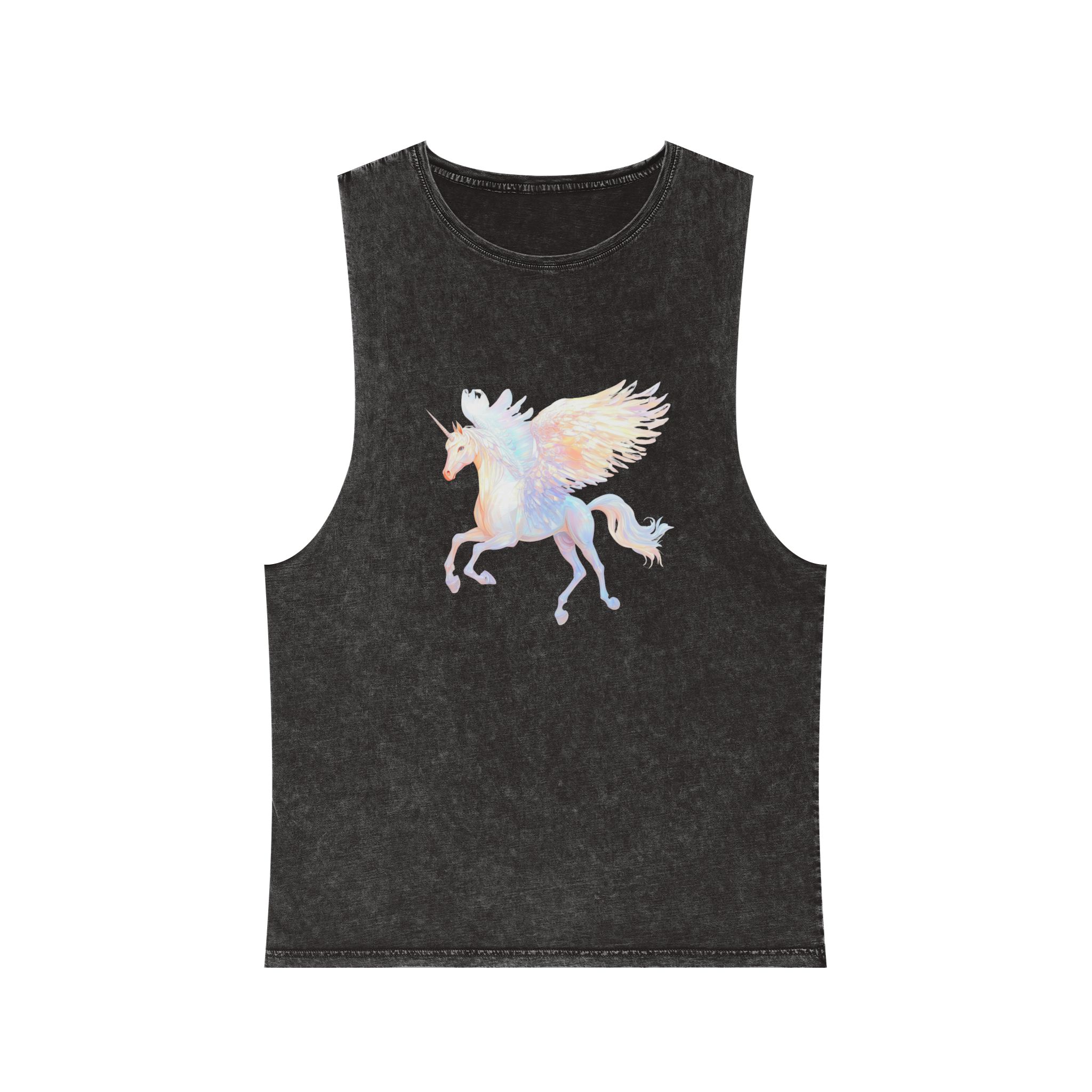 Png Pegasus Art Illustration Animal Unisex Stonewash Tank Top