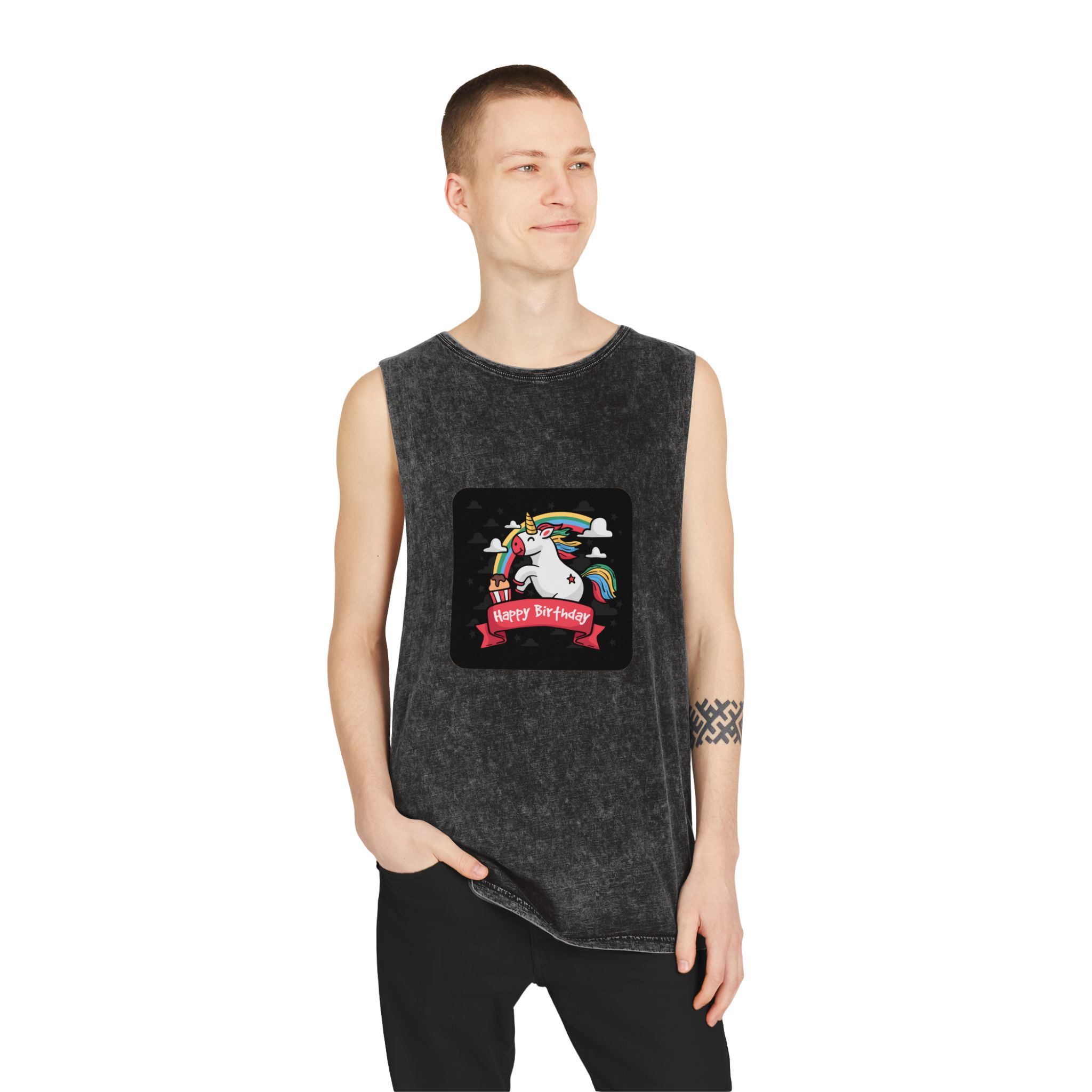 Unicorn V102 Unisex Stonewash Tank Top - Image 3