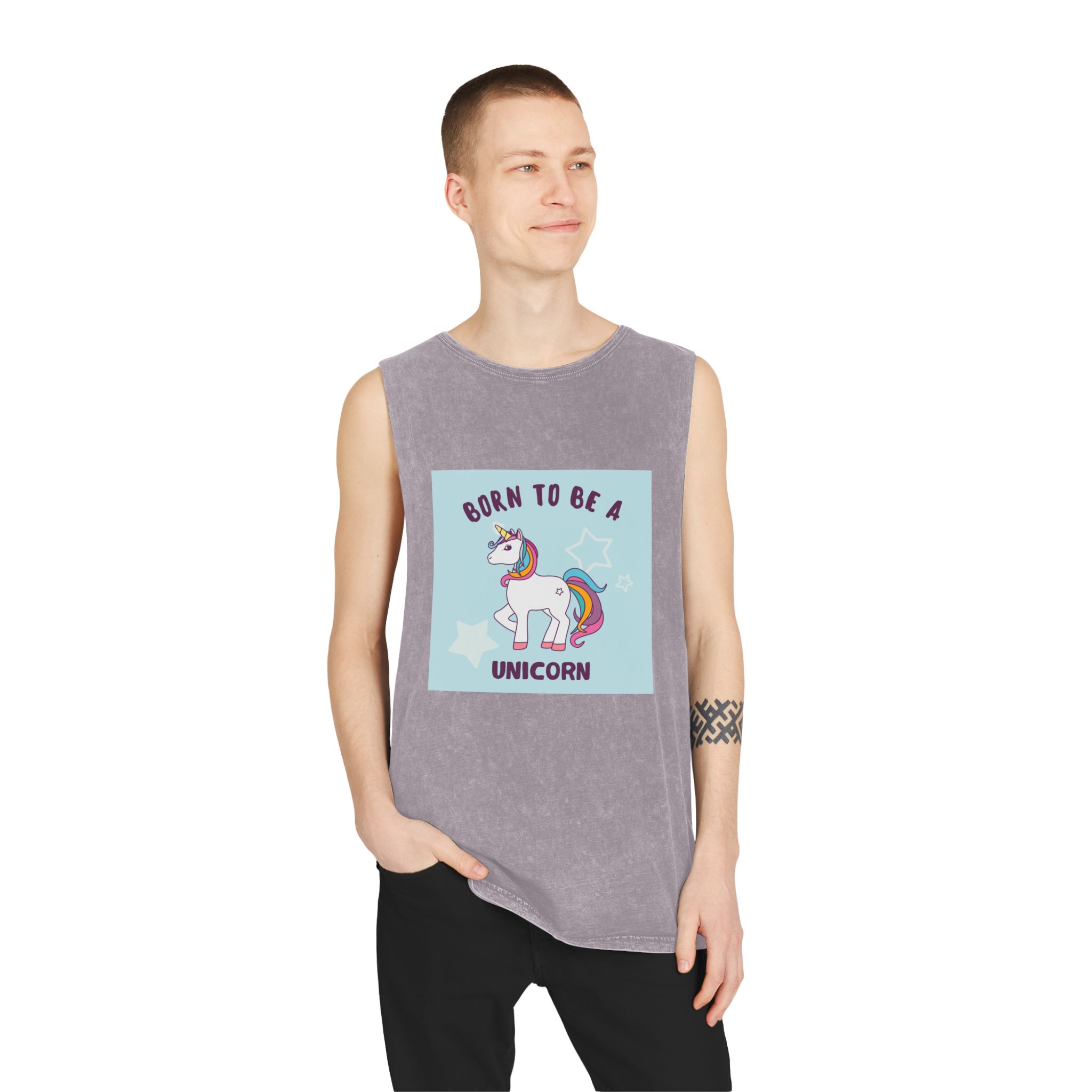 Unicorn V36 Unisex Stonewash Tank Top - Image 19
