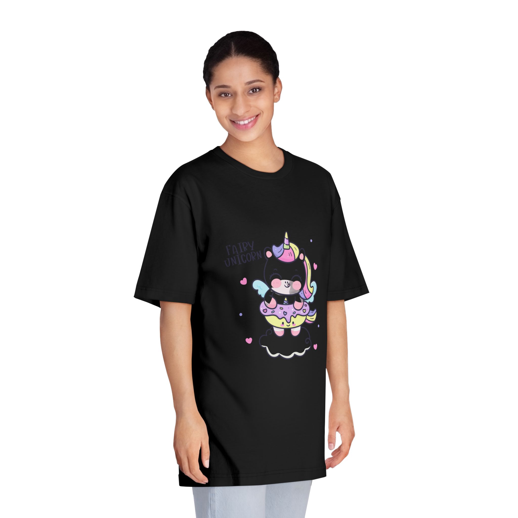 Cute Unicorn Cartoon Donut Cloud Kawaii Animal Unisex Classic Crewneck T Shirt - Image 7