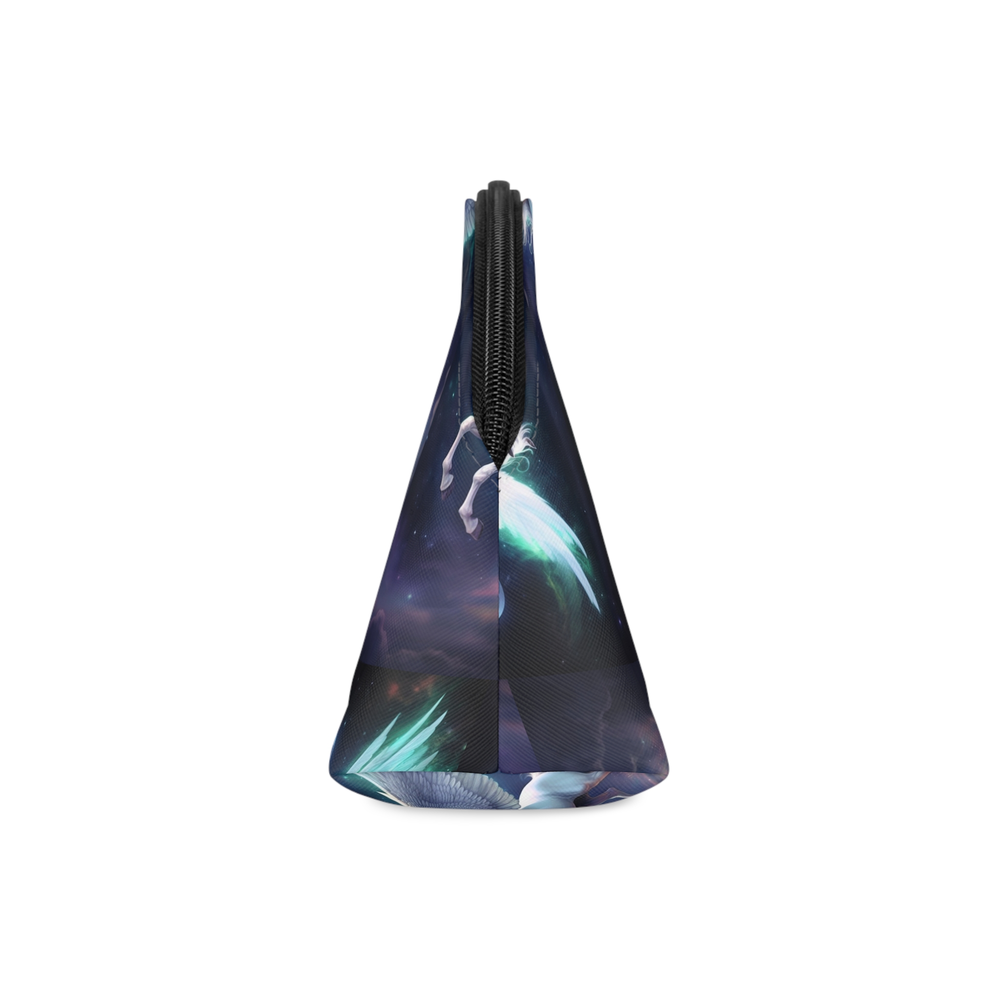 Unicorn With Wings Flying Sky With Full Moon Background Generative Ai Makeup Bag - Image 4