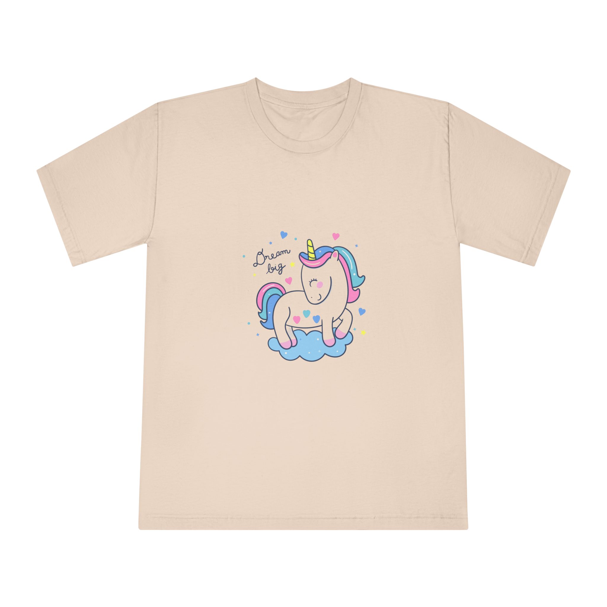 Cute Unicorn Cartoon Dream Big Series Hand Drawn Style Unisex Classic Crewneck T Shirt - Image 9