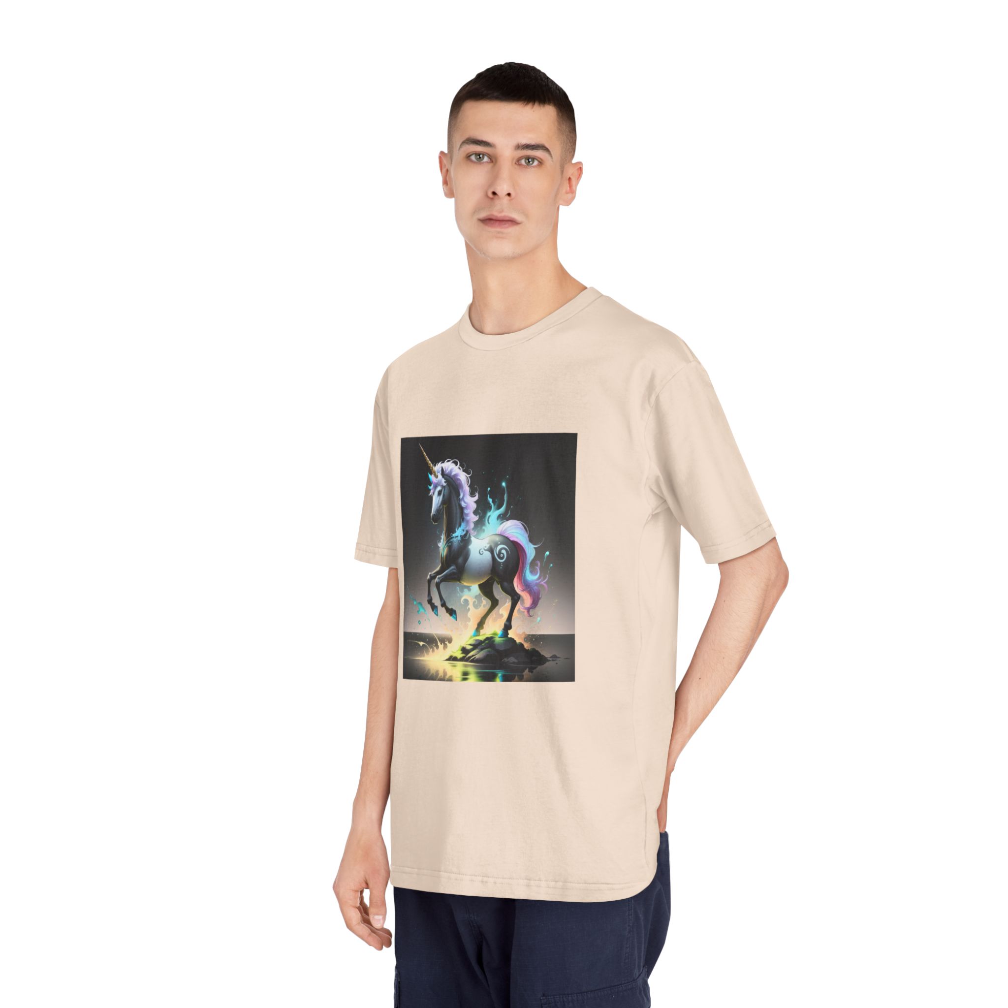 Black Unicorn With Fluorescent Liquids Unisex Classic Crewneck T Shirt - Image 12