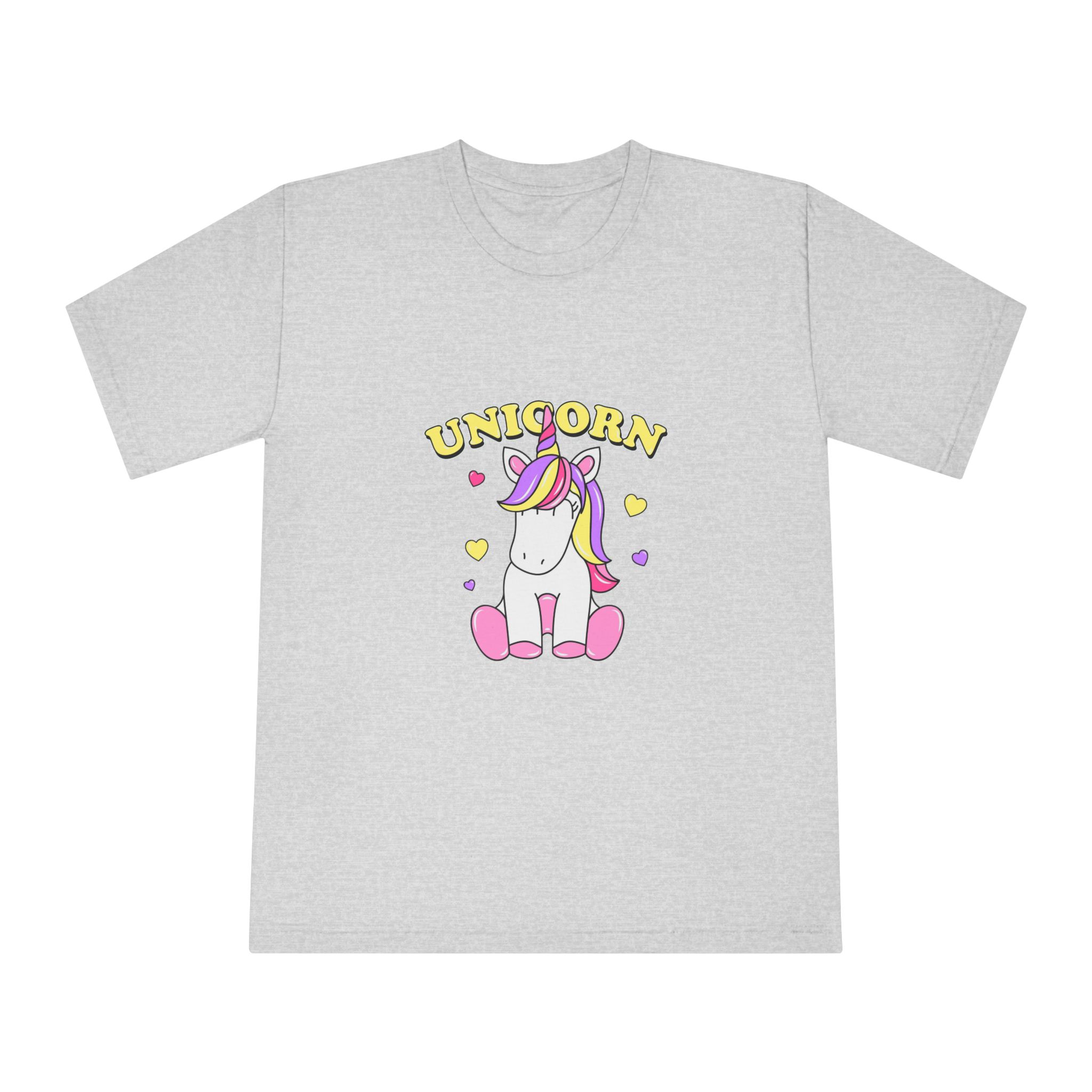 Cute Unicorn With Colorful Hair Hearts Unisex Classic Crewneck T Shirt - Image 13