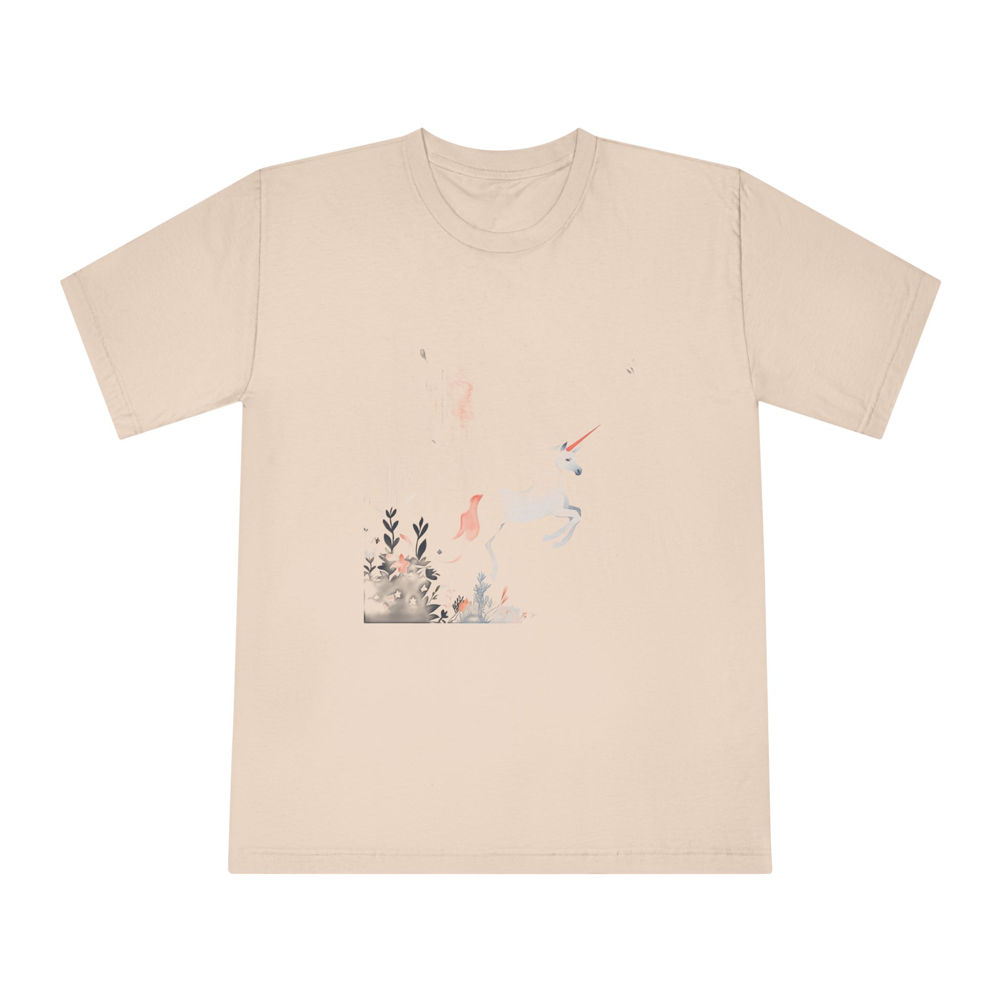 Illustration Unicorn Forest With Flowers Trees Generative Ai Unisex Classic Crewneck T Shirt - Image 9