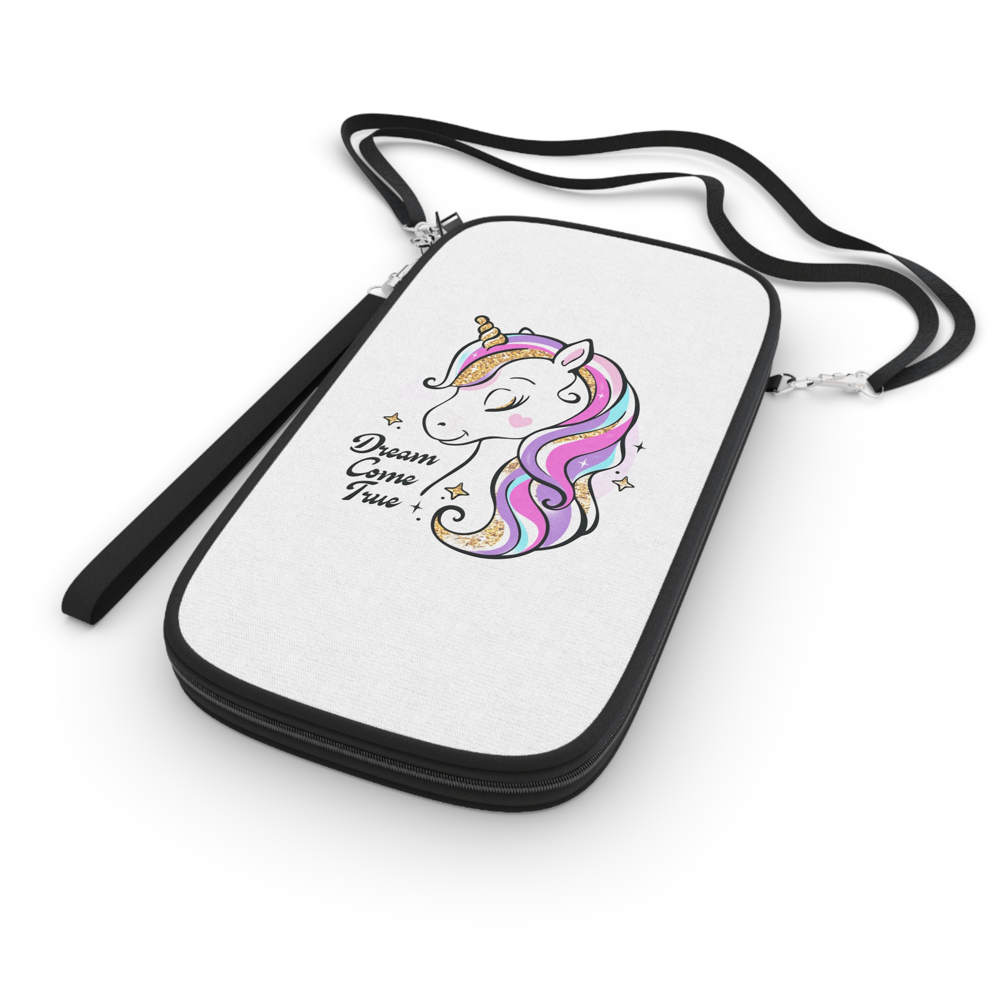 Art Beautiful Cartoon Little Unicorn On A White Background Sequins Print For Clothes and T Shirts Vector Illustration Fan T Shirt Design Vector Print Passport Wallet - Image 3