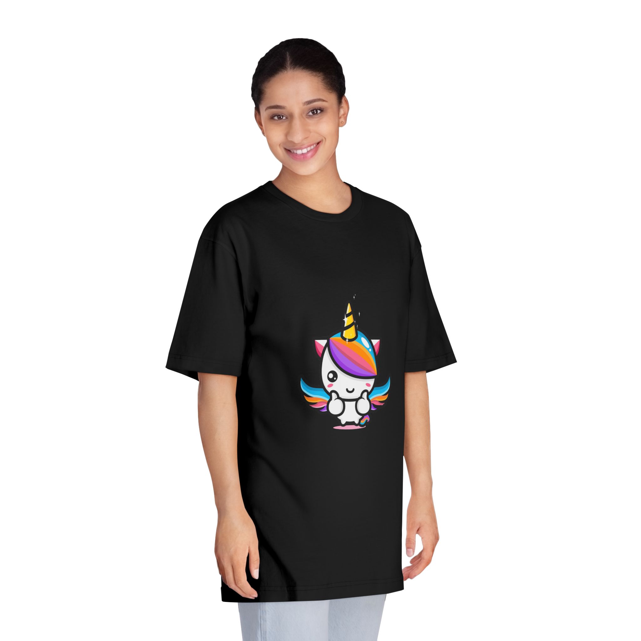 Cute Unicorn Mascot Design Unisex Classic Crewneck T Shirt - Image 7