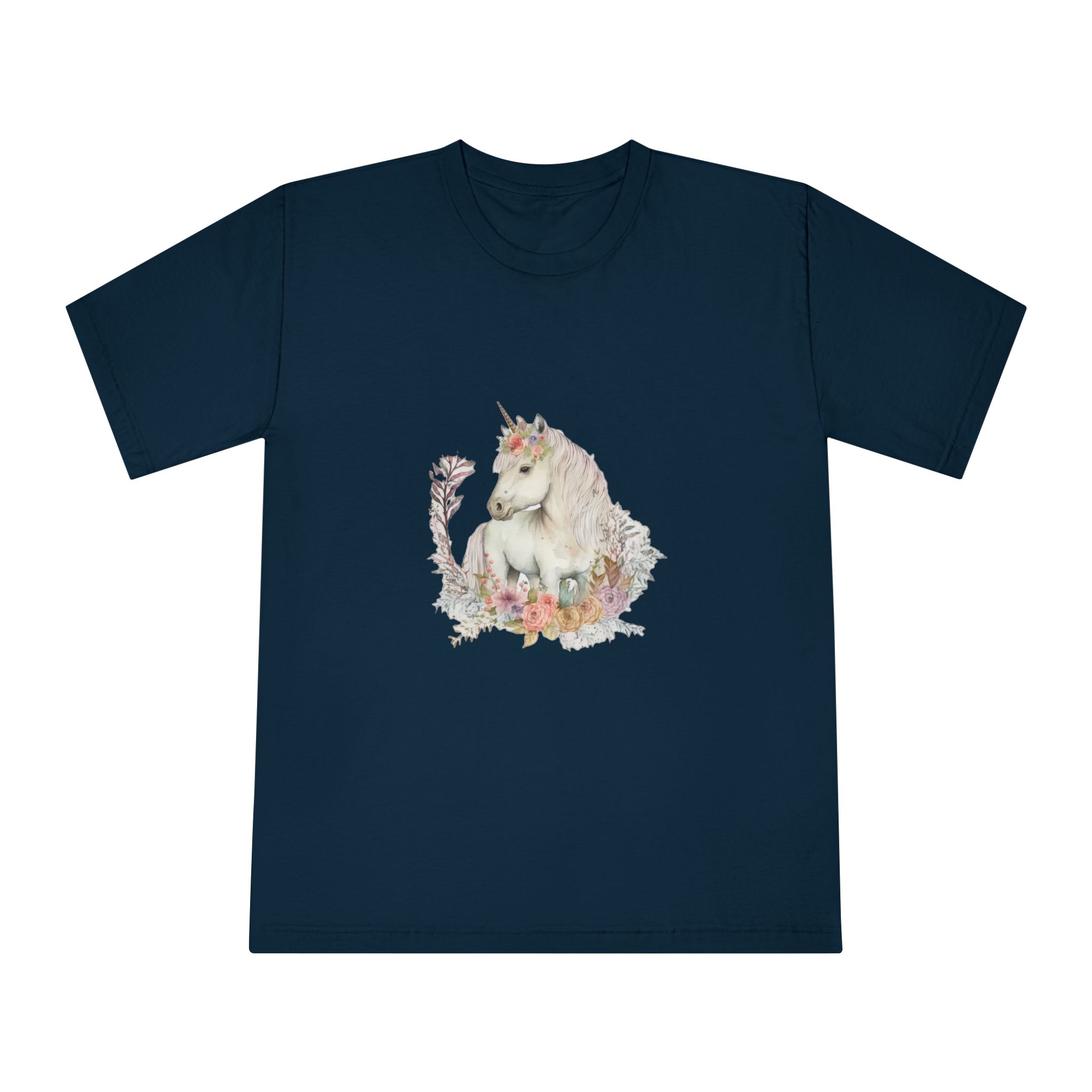 Watercolor Forest Cartoon Isolated Cute Baby Unicorn Animal Illustration Ai Generative Unisex Classic Crewneck T Shirt - Image 17