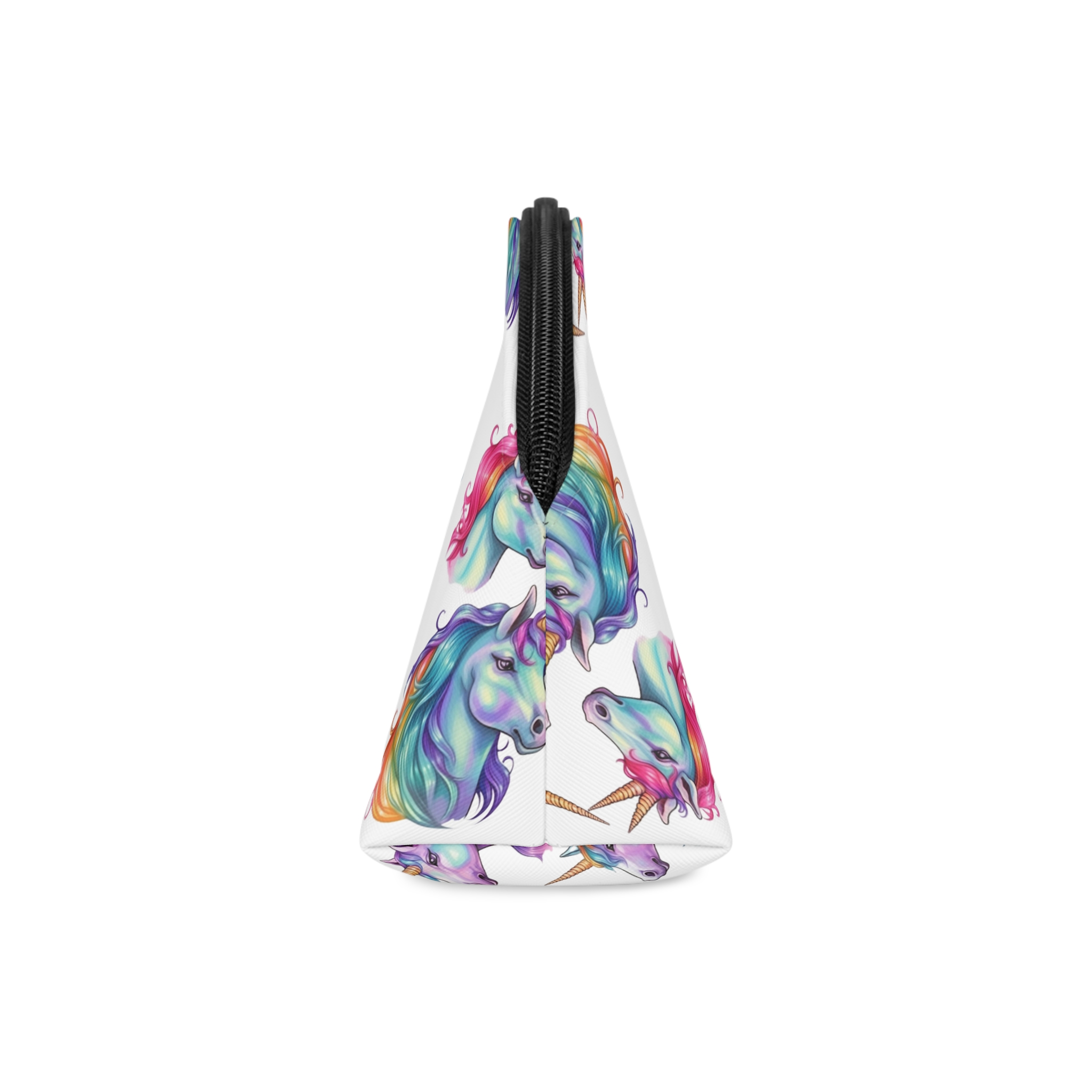 Four Different Colored Unicorns With Long Manes Long Manes Generative Ai Makeup Bag - Image 4