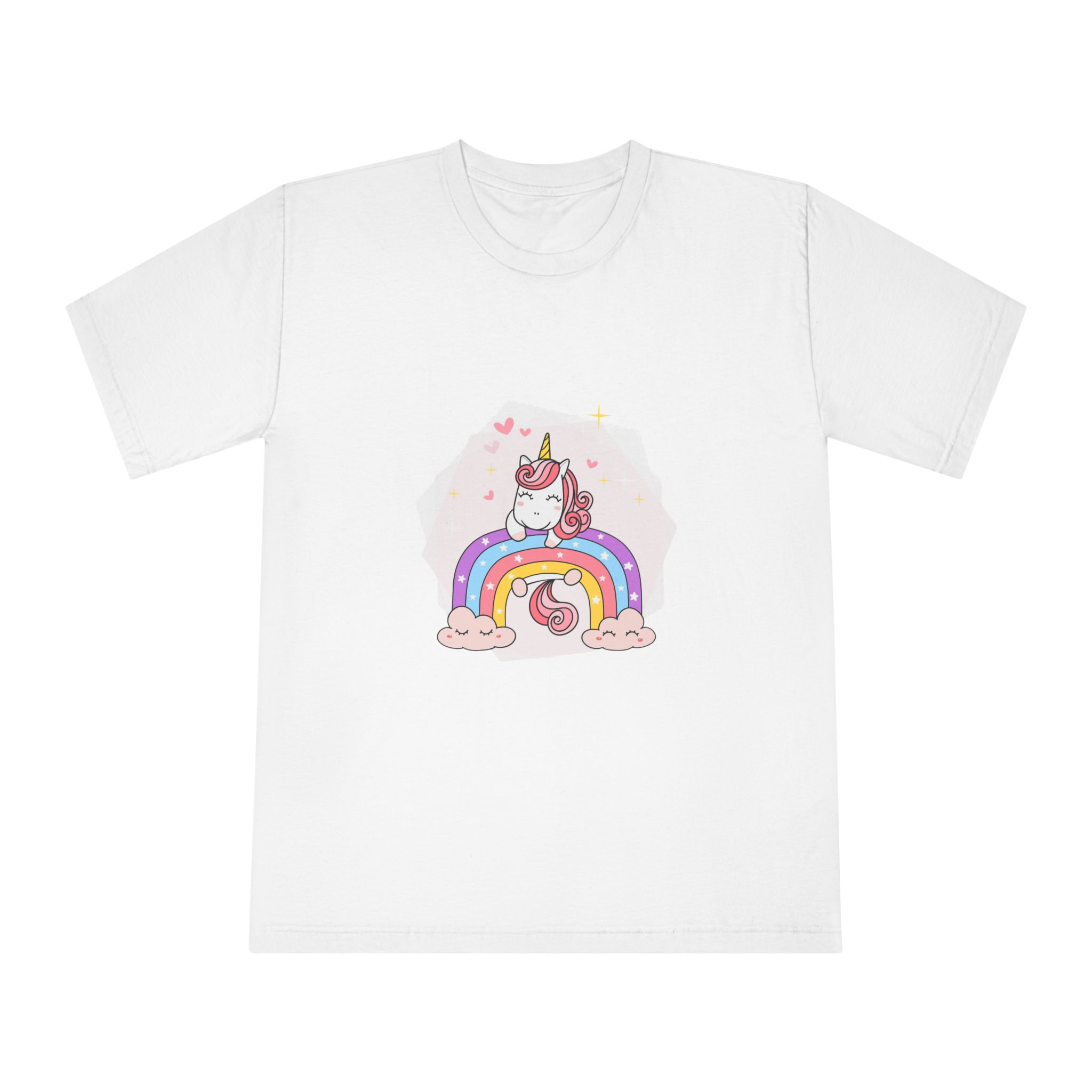 Cute Unicorn Magical Purple Rainbow Simple Doodle Outline Cartoon Illustration Unisex Classic Crewneck T Shirt