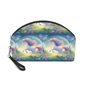 Beautiful Unicorn Running Magical Meadow Unicorn Background Images Whimsical Unicorn (62) Makeup Bag