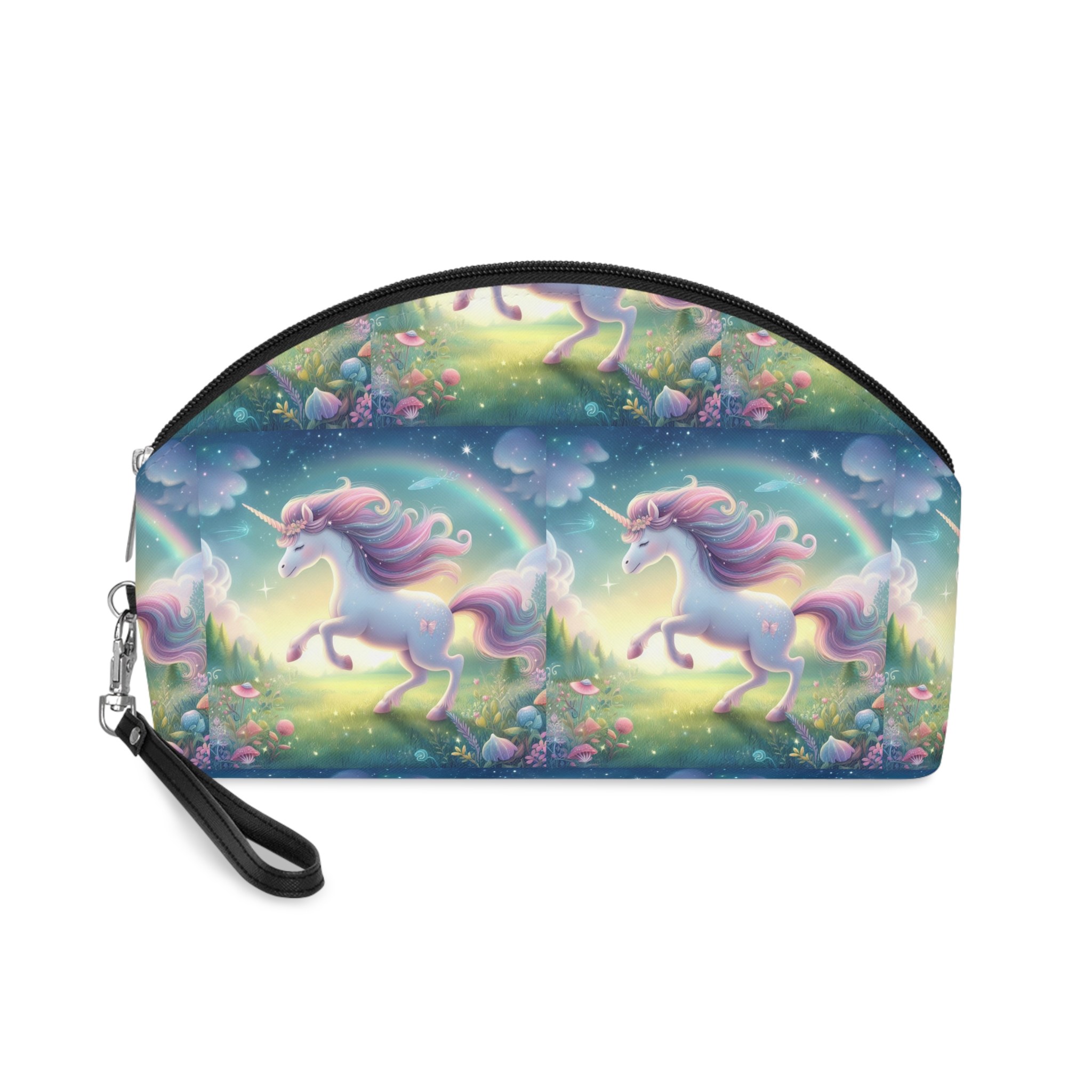 Beautiful Unicorn Running Magical Meadow Unicorn Background Images Whimsical Unicorn (62) Makeup Bag