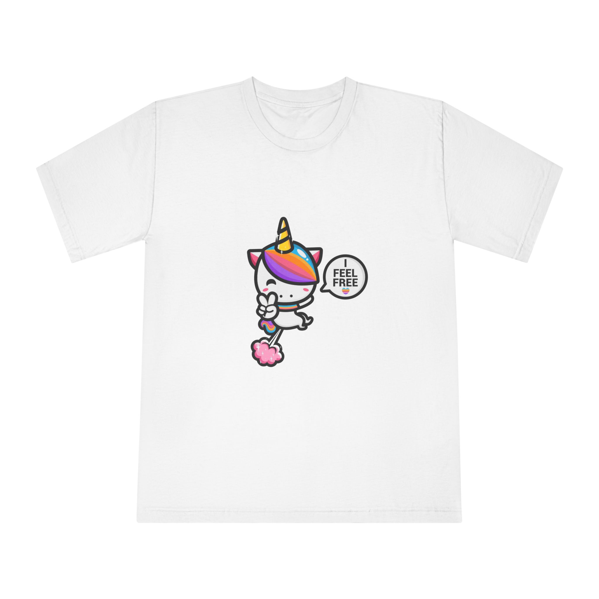 Cute Unicorn Is Flying With Fart Unisex Classic Crewneck T Shirt