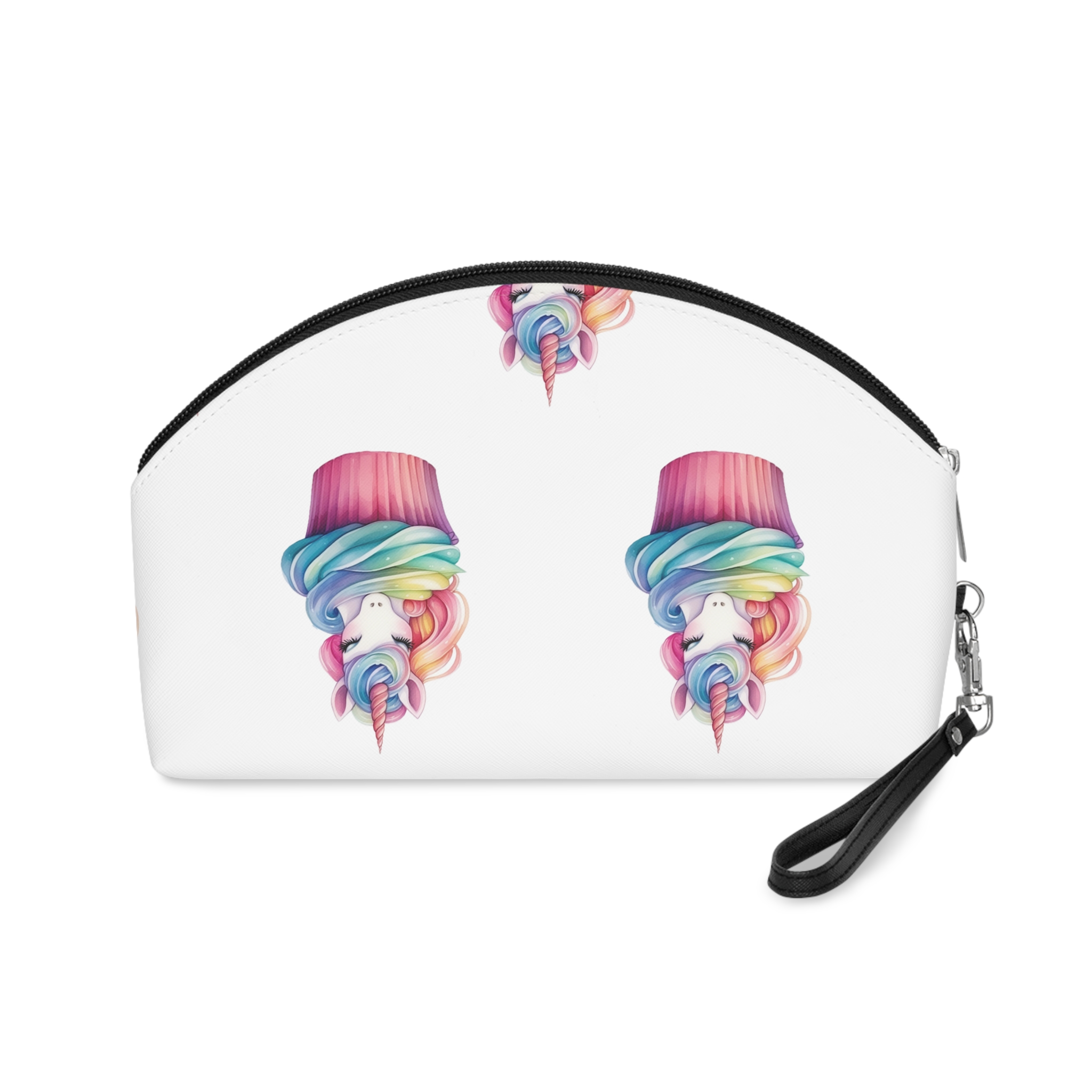 There Is Cupcake With Unicorn Face Top It Generative Ai Makeup Bag - Image 2