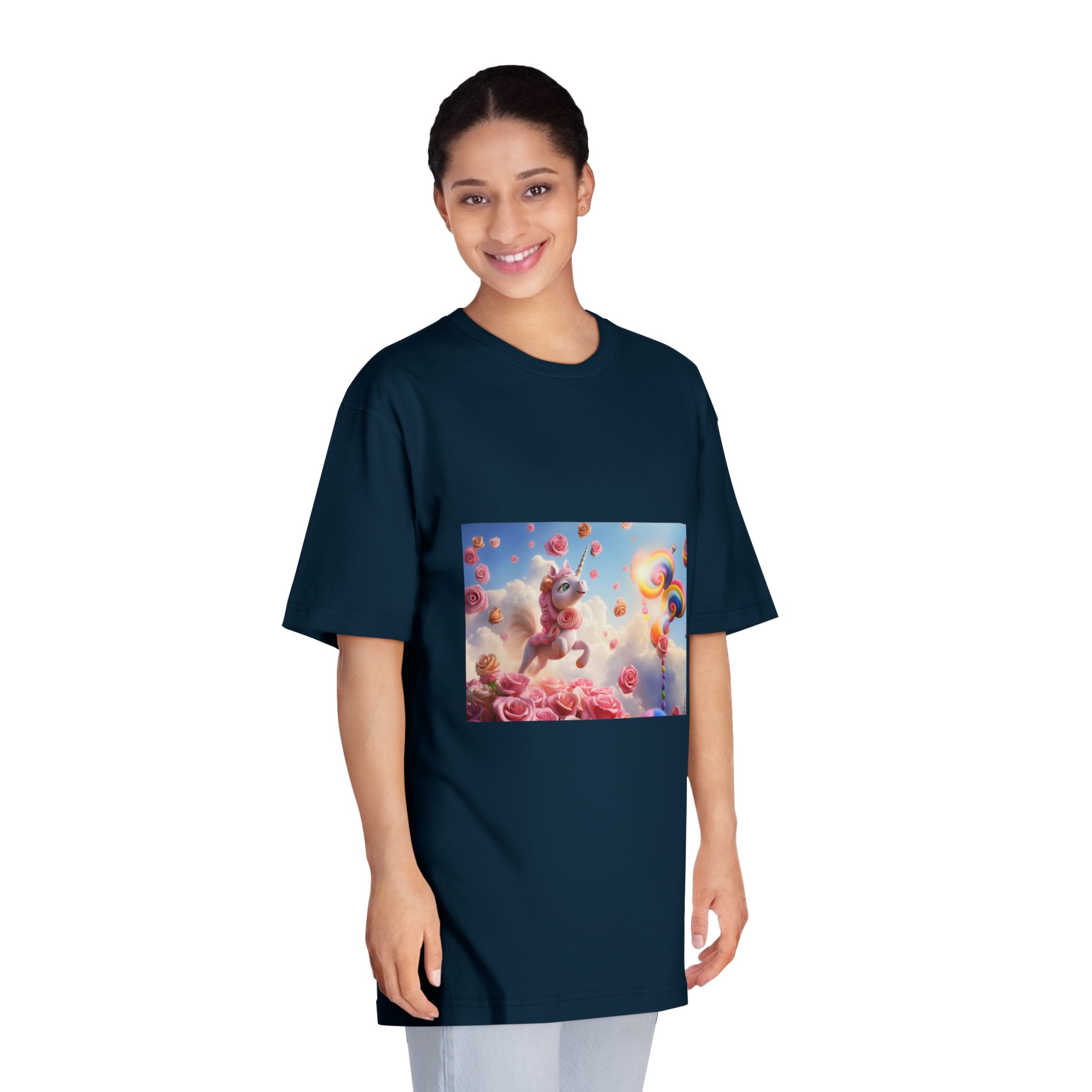 There Is Unicorn That Is Flying Through Air With Roses Generative Ai Unisex Classic Crewneck T Shirt - Image 19