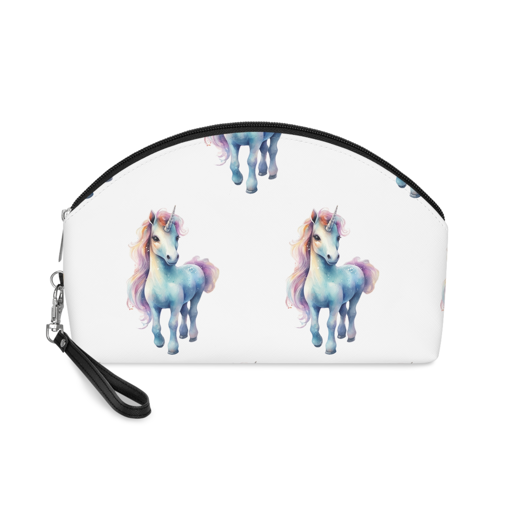 Painting Unicorn With Long Mane Colorful Mane Generative Ai (2) Makeup Bag