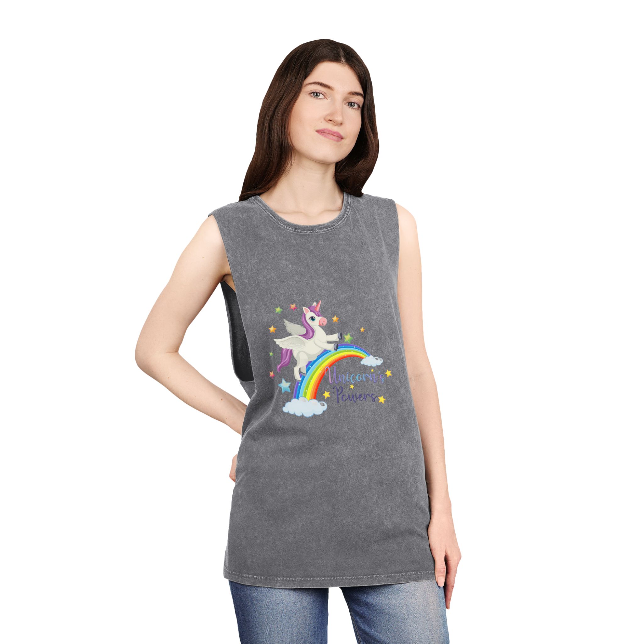 Unicorn V6 Unisex Stonewash Tank Top - Image 12