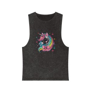 Cute Unicorn 1 Unisex Stonewash Tank Top