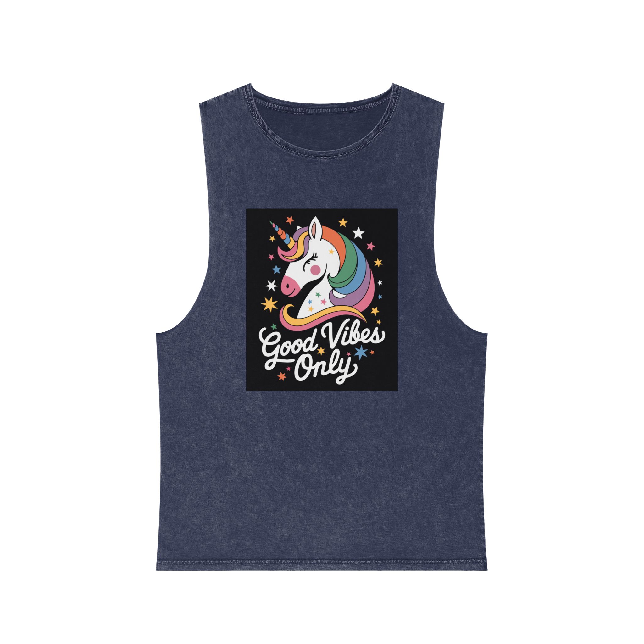 Good Vibes Only T Shirt Design Unisex Stonewash Tank Top - Image 13