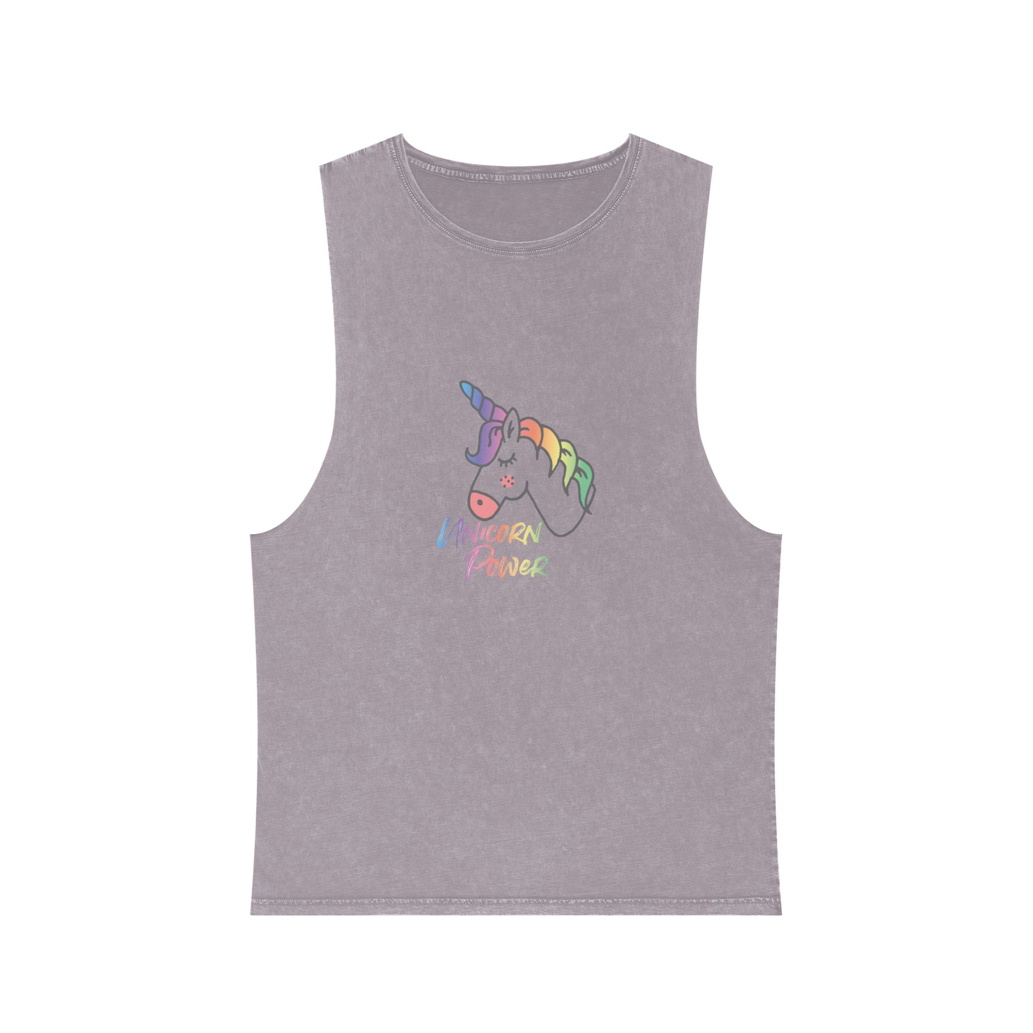 Cute Magical Unicorn Hand Drawn Illustration Unisex Stonewash Tank Top - Image 17