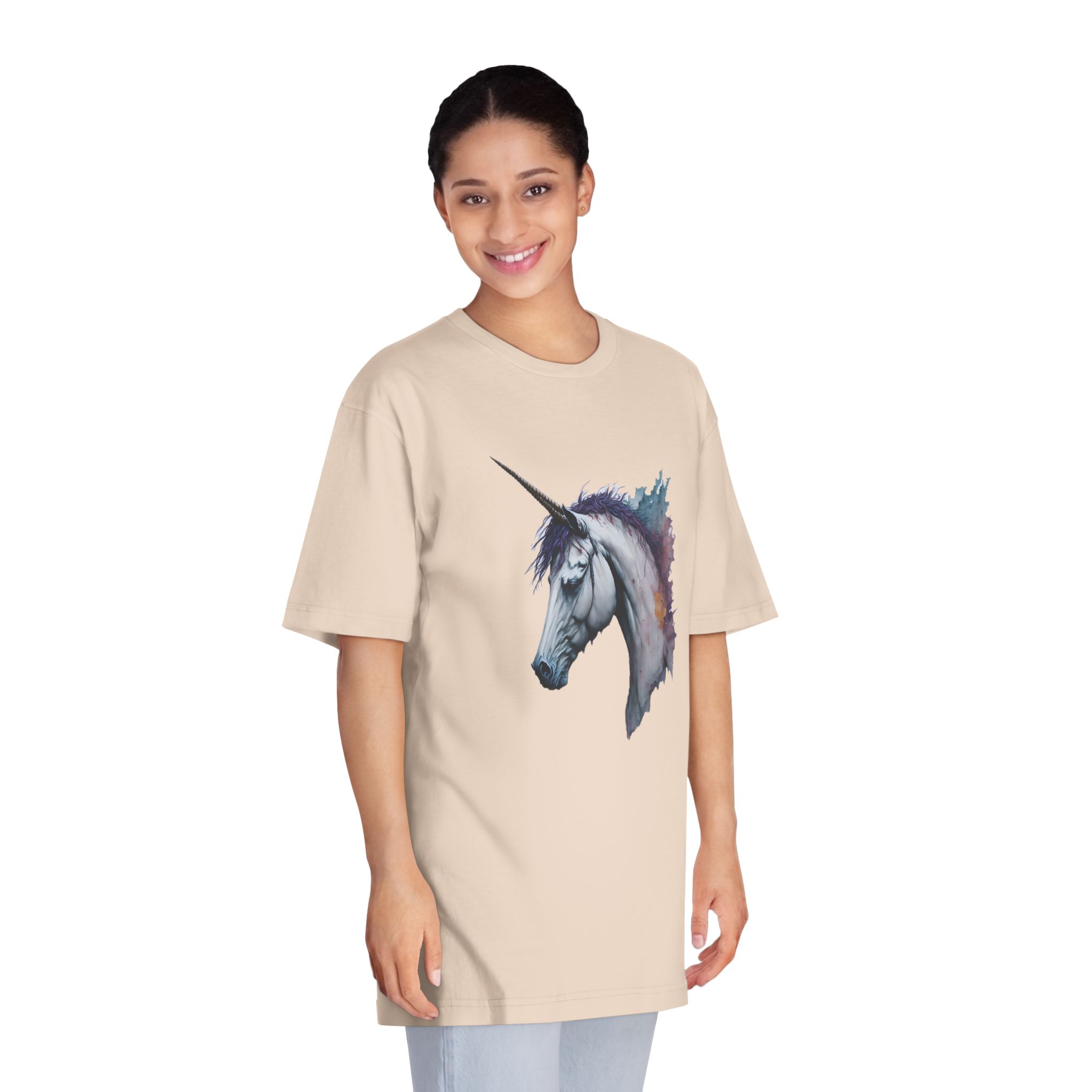 Illustration Unicorn Painted Watercolor Technique Generative Ai Decorative Painting Unisex Classic Crewneck T Shirt - Image 11