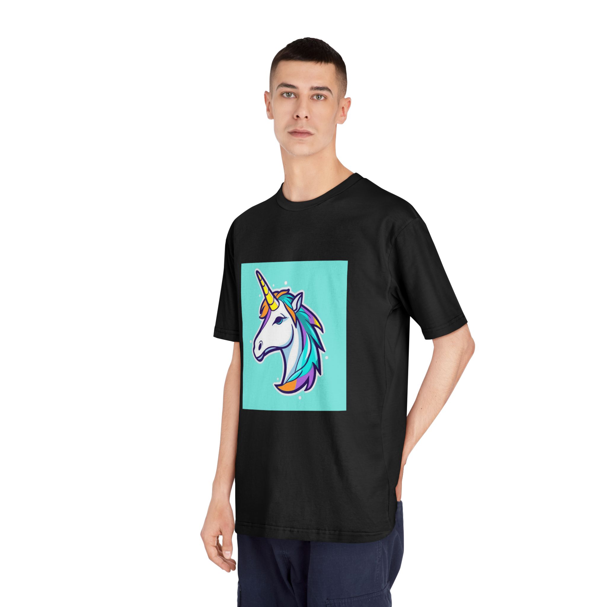 Cartoon Unicorn Head Vector With Maximum 16 Colors I 3 Unisex Classic Crewneck T Shirt - Image 8