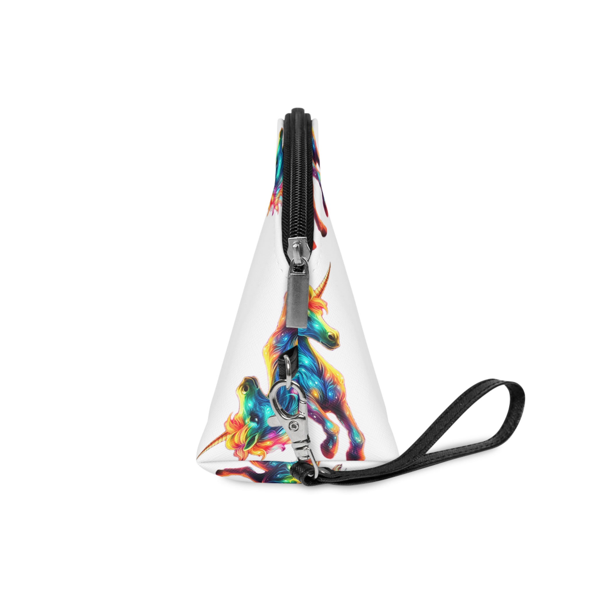 Unicorn With Colorful Mane Glowing Manes Purple Background Generative Ai Makeup Bag - Image 3