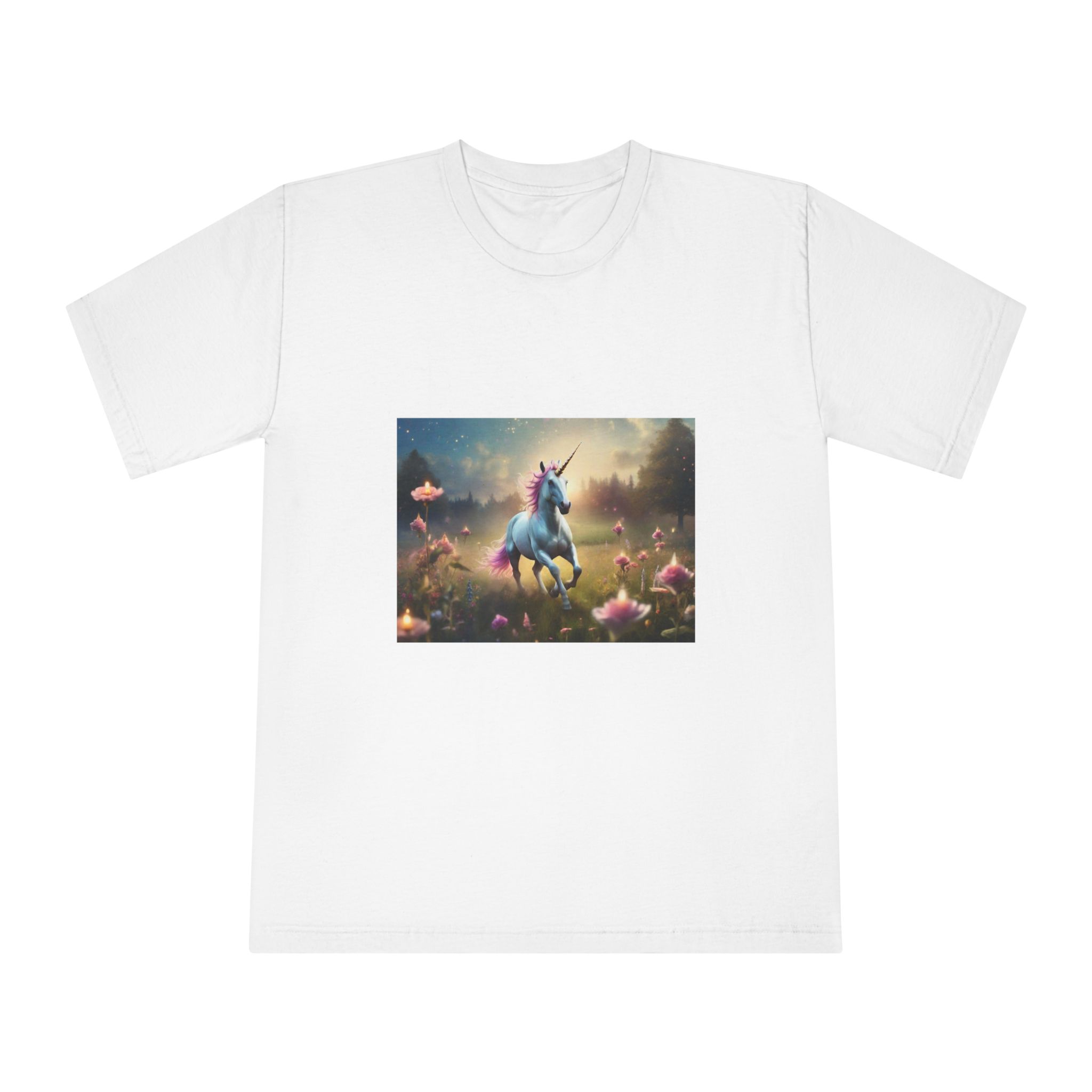 Beautiful Unicorn Running Magical Meadow Unicorn Background Images Whimsical Unicorn (35) Unisex Classic Crewneck T Shirt